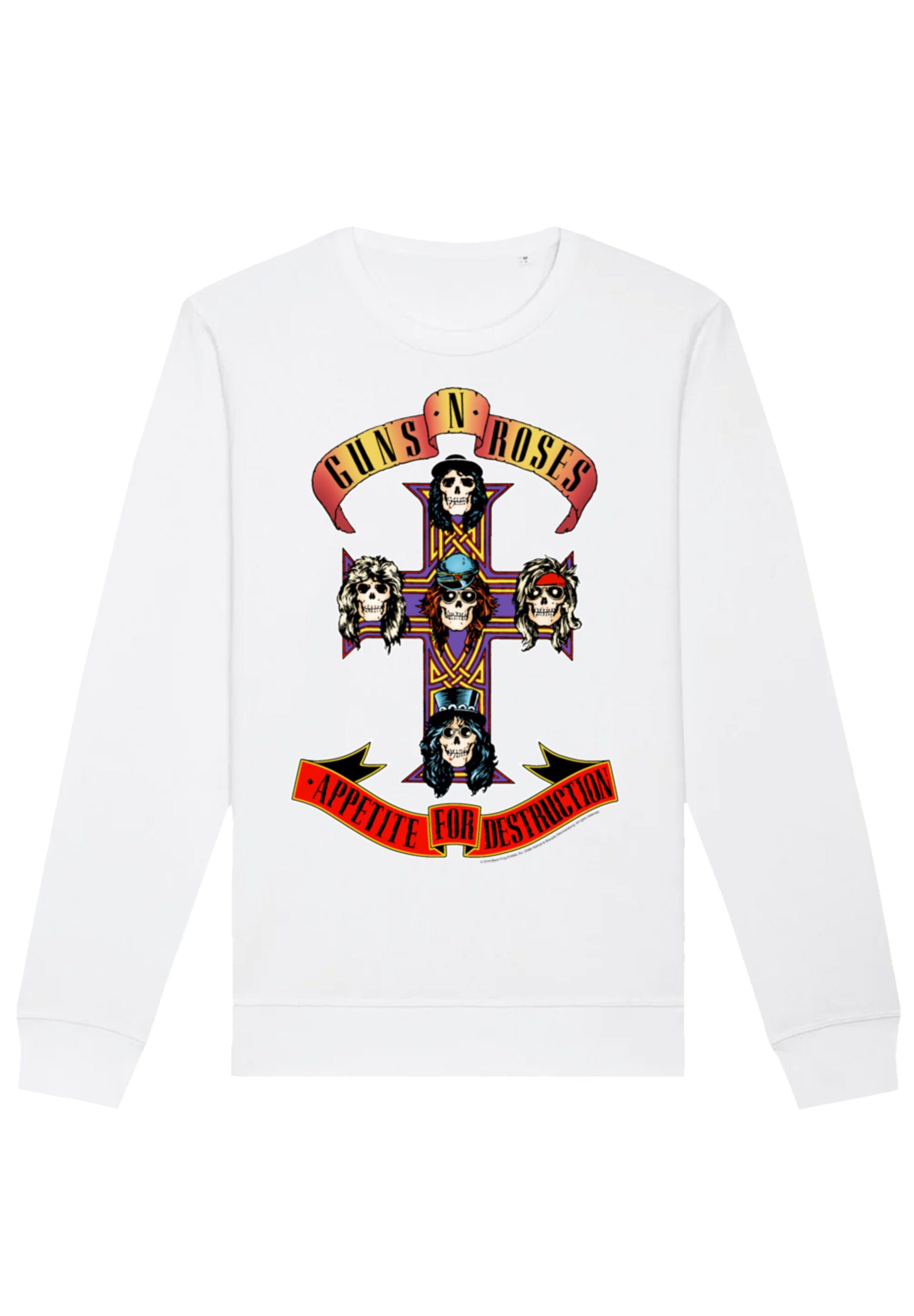 F4NT4STIC Sweatshirt Guns 'n' Roses Appetite For Destruction Print weiß