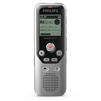 Philips DVT1250 Digitales Diktiergerät (8 GB, One-Touch-Aufnahme, MicroSD-slot, PC-Anschluss)