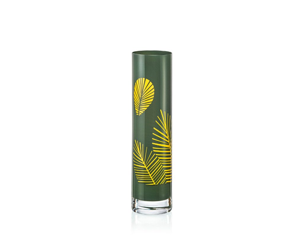 Crystalex Dekovase Vase Spring Grün S1703 Kristallvase 240 mm (eine Vase), Kristallglas, besprüht, Aufdruck