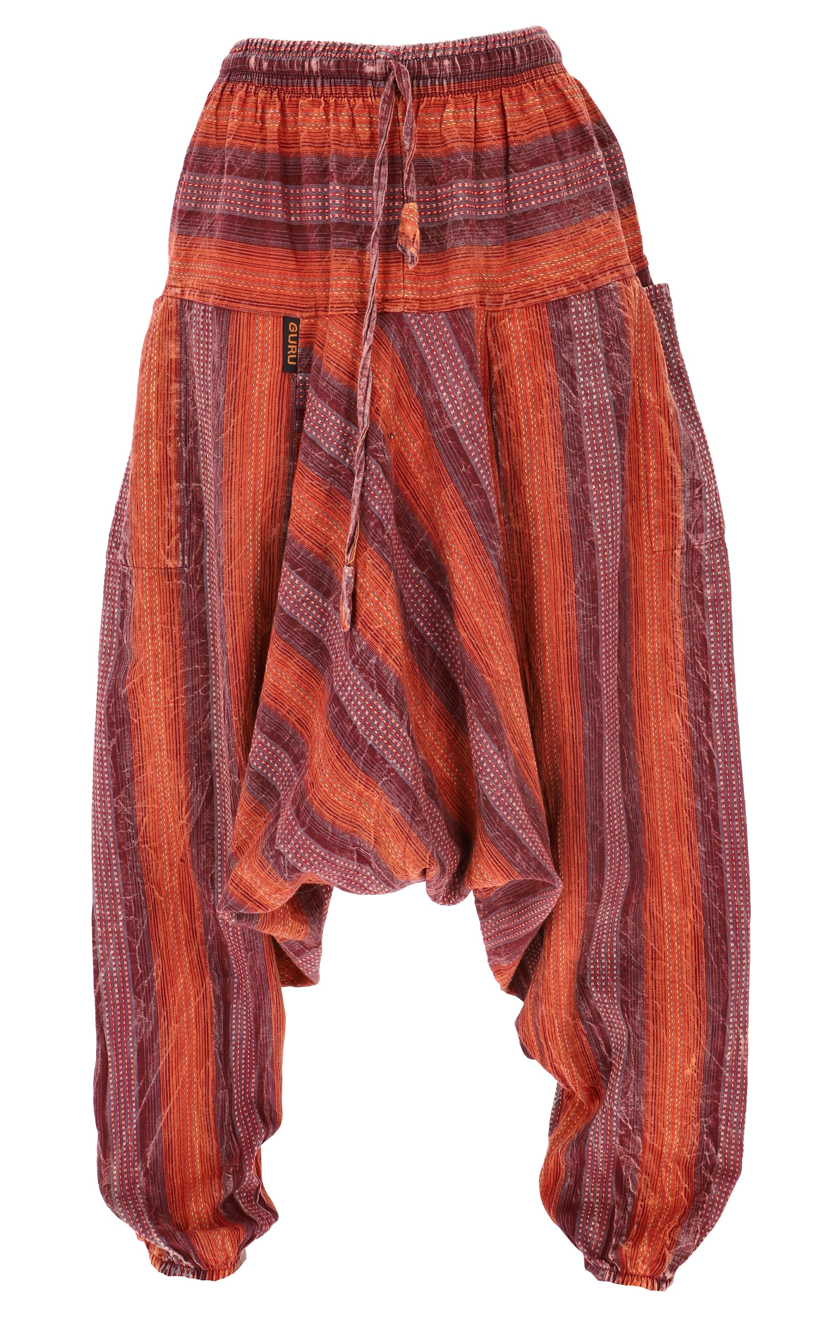 Relaxhose Gestreifte Haremshose, Pluderhose, Boho..