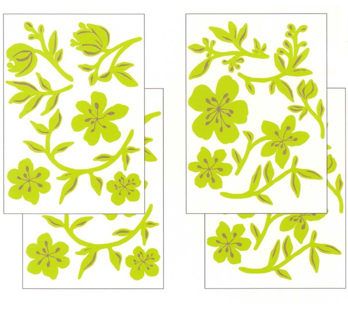 dynamic24 Wandtattoo Blumenranke (4 St), Wandtattoo günstig online kaufen