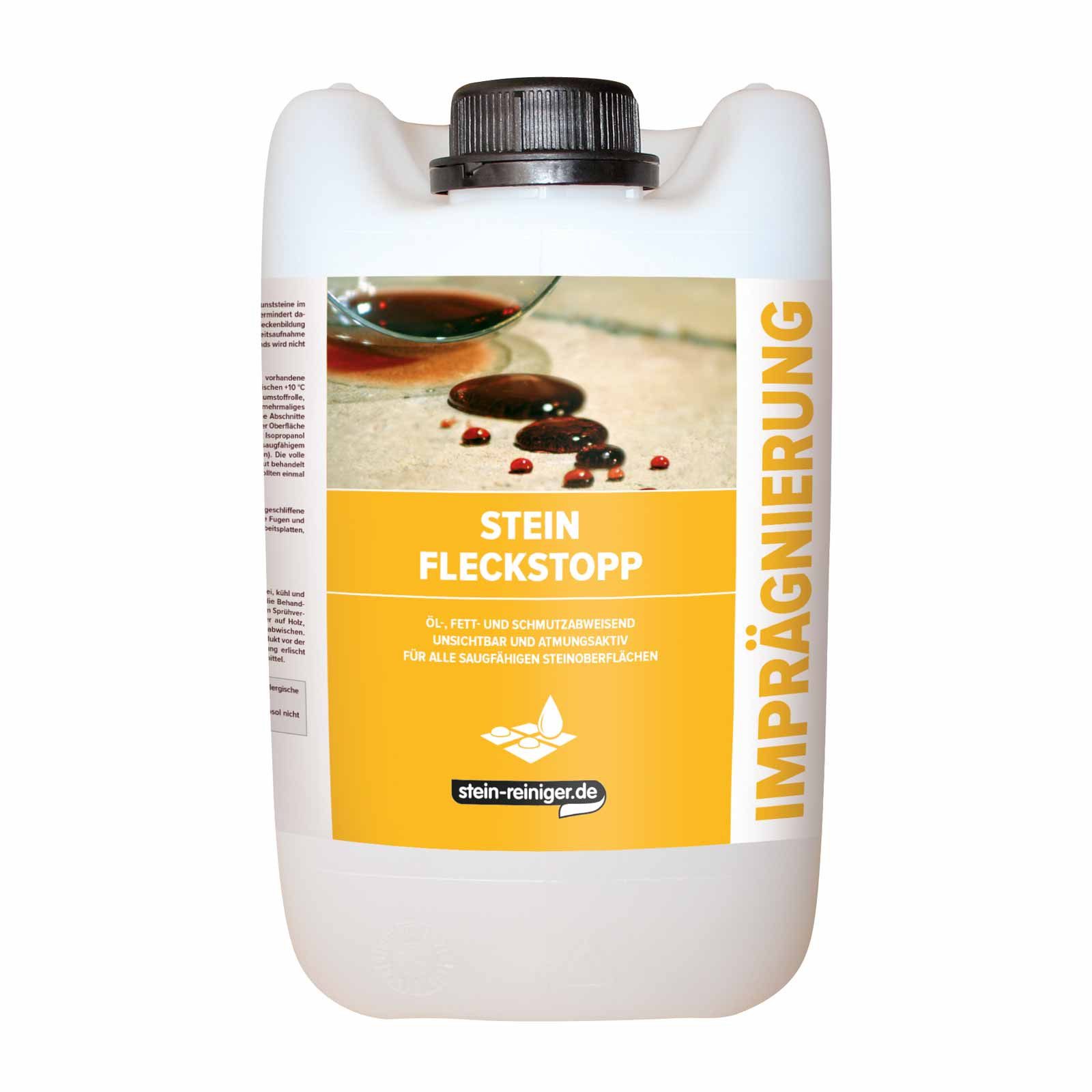 stein-reiniger.de Imprägnierung Stein-Fleckstopp 5 Liter, lösemittelfrei, ölabweisend Naturstein-Imprägnierung