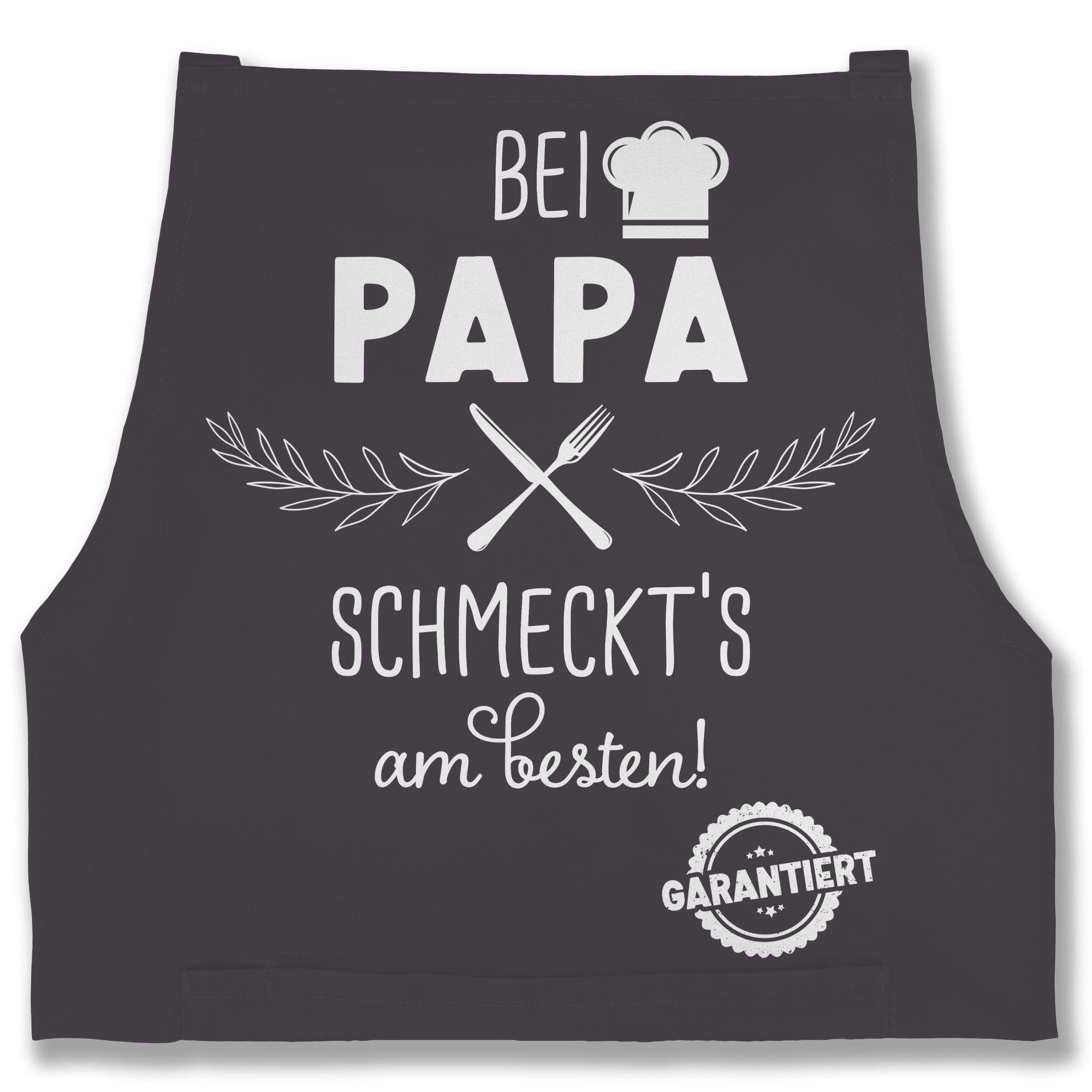 Shirtracer Kochschürze Kochschürze bei Papa schmeckts am Besten I Kochschürze Geschenk Papa I, (1-tlg), Kochschürze Herren Männer