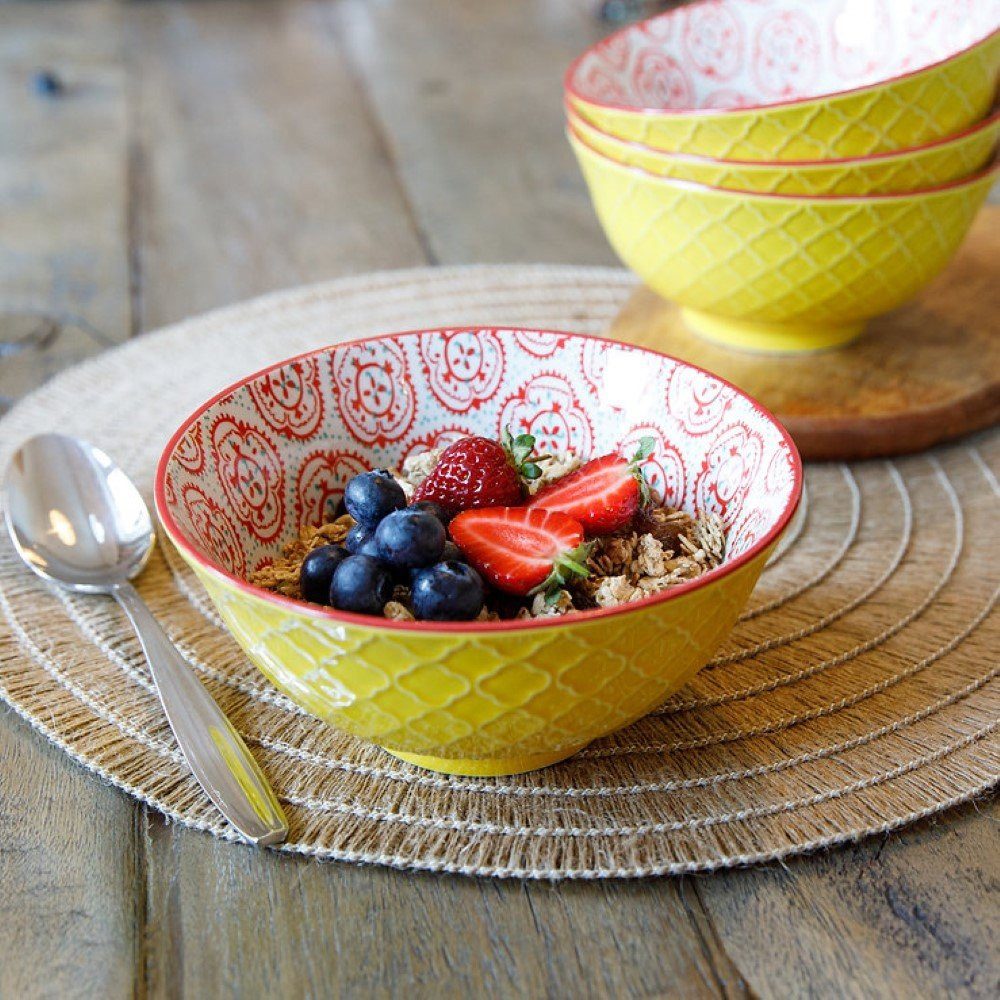 WestCraft Schale KitchenCraft - Ceramik Stoneware Bowl, Schale, Schüssel 15,7 cm, Steingut, (1-tlg), Pho Jasmin Reis Nudel Suppen Pasta Bowl, Keramik Stone 15x7cm
