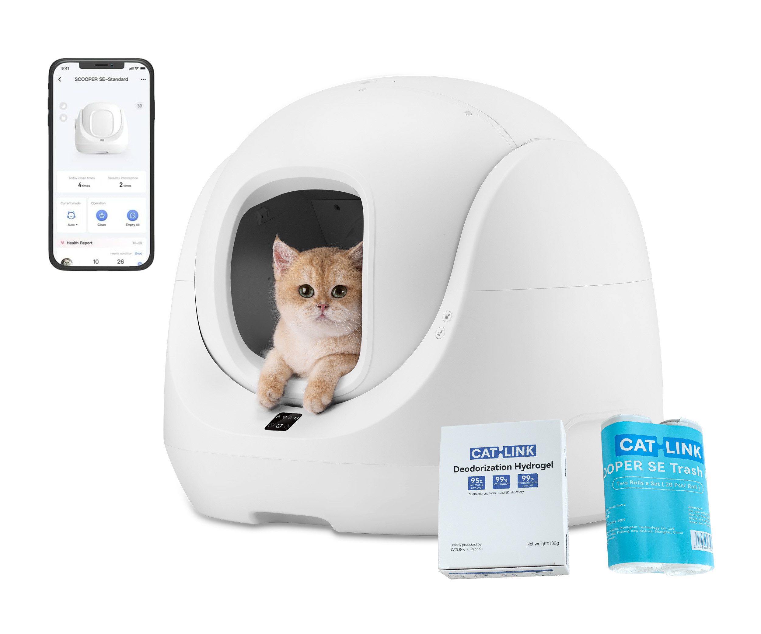 Katzenecktoilette Intelligente Selbstreinigende, App Fernbedienung, Geruchskontrolle