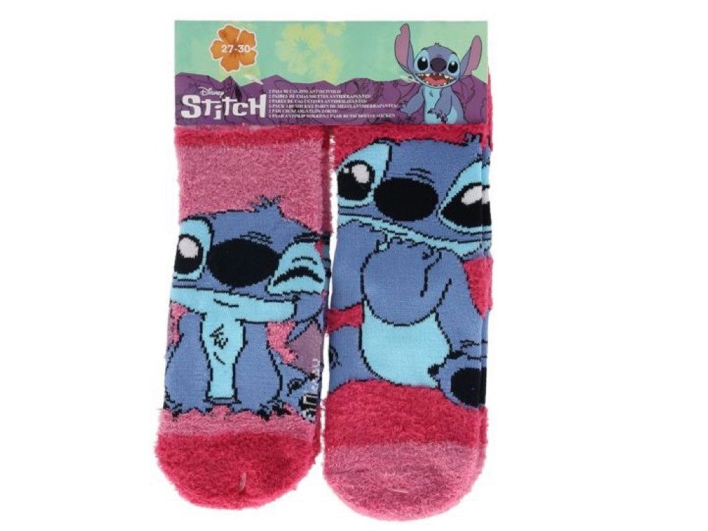 ABS-Socken Antirutschsocken Stoppersocken Stitch rosa