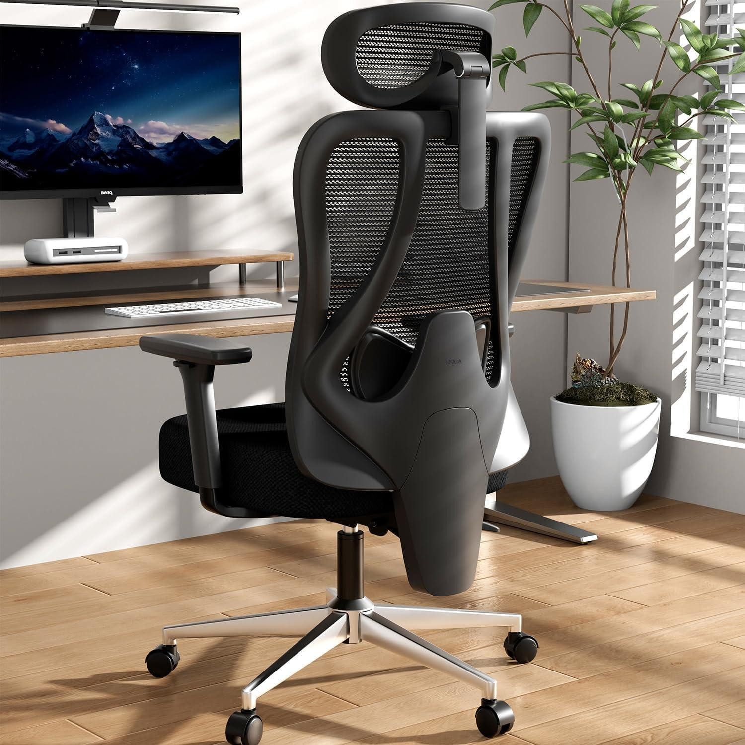 LuxusKollektion Bürostuhl Ergonomischer Bürostuhl mit verstellbarer Kopfstütze und