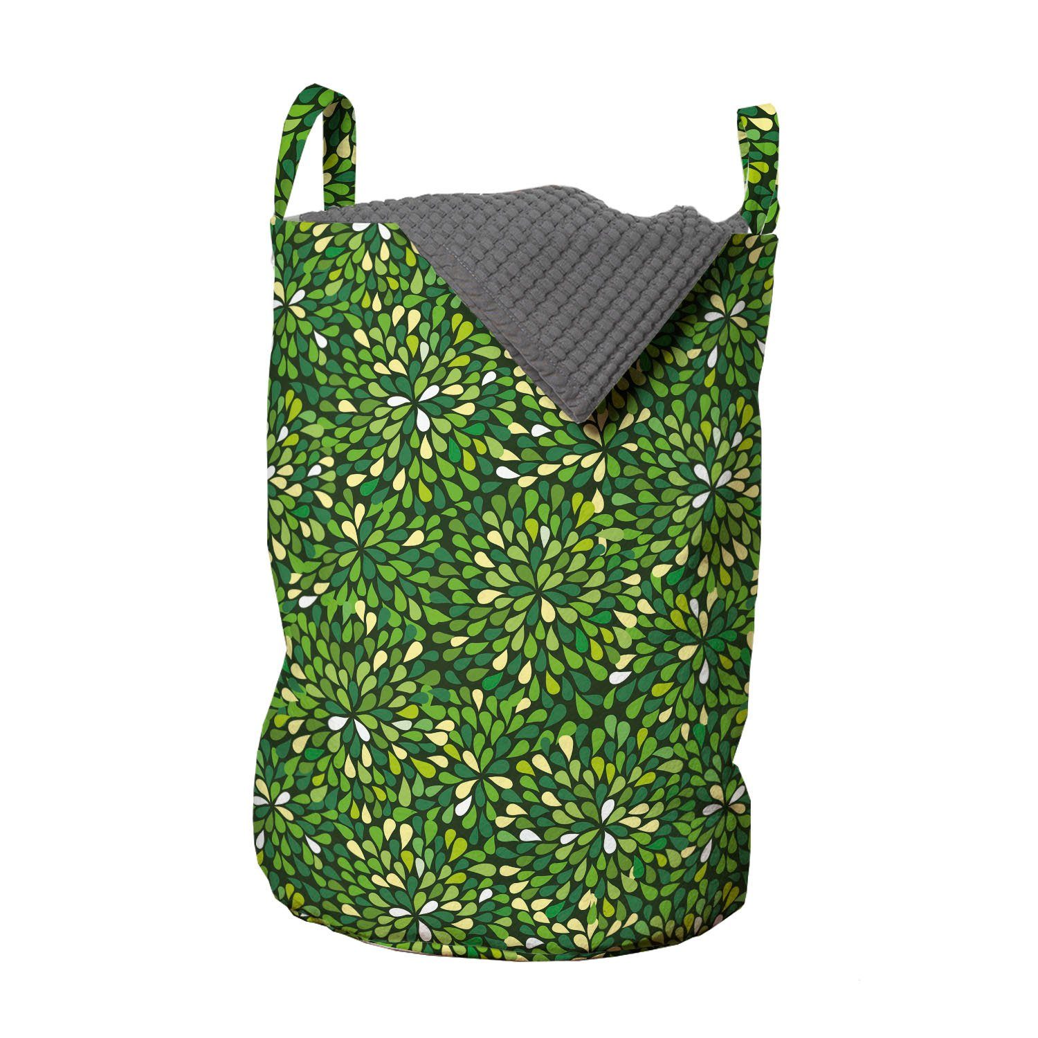 Abakuhaus Wäschesäckchen Wäschekorb mit Griffen Kordelzugverschluss für Waschsalons, Blumen Grafische Wiese Sprouts
