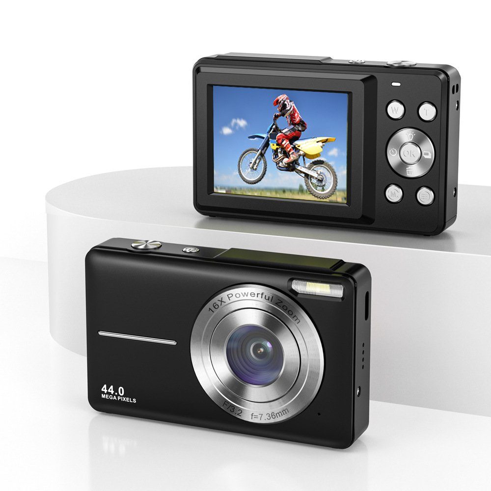 autolock Digitalkamera,Digitalkamera 44MP Autofocus Bildschirme mit Kinderkamera (16X Digitalzoom, Kompaktkamera für Kinder/Anfänger)