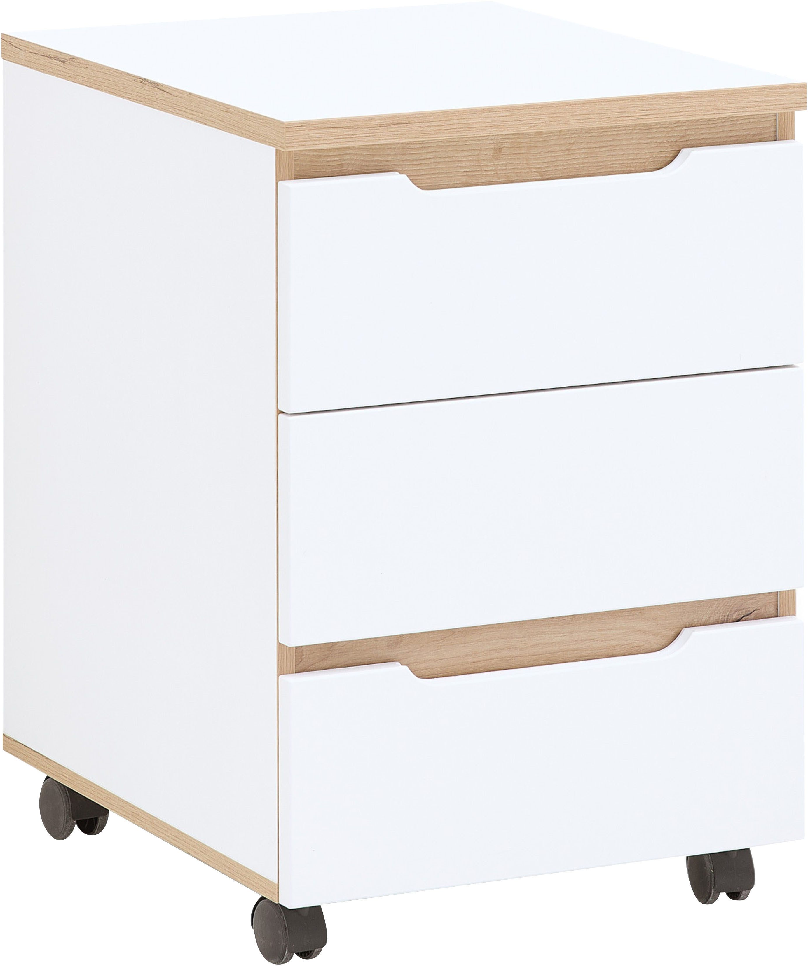 Innostyle Container Memphis Rollcontainer,45x66x55cm (B/H/T) (1-St) 3 Schubkästen, Soft-Close, ABS-Kantenschutz, 2 Rollen mit Bremse