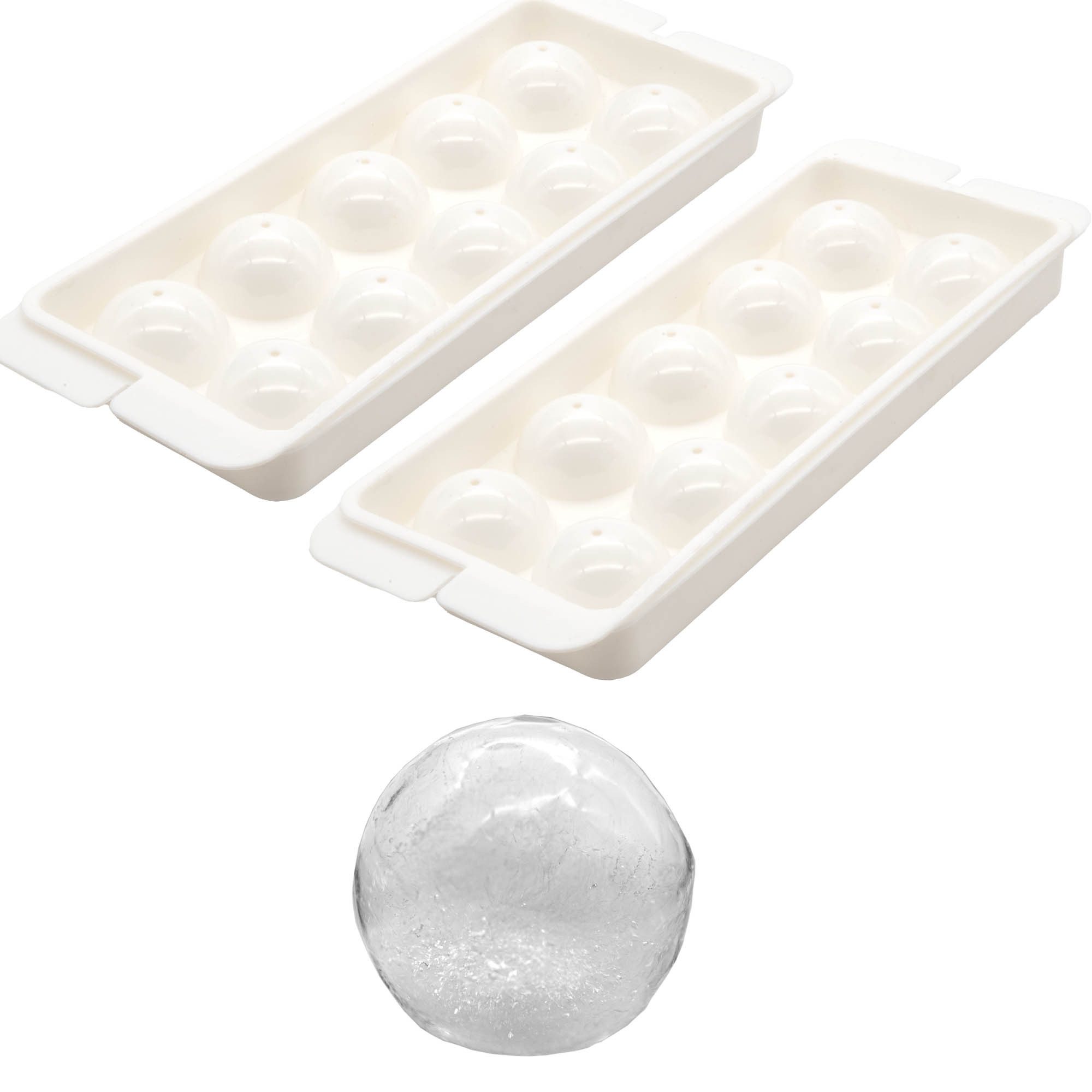 Top Ten Eiswürfelform Eiswürfelform Eiswürfelbereiter Eiswürfelbehälter, (2-tlg), Eiskugeln, Kugelform, 10 Kugeln
