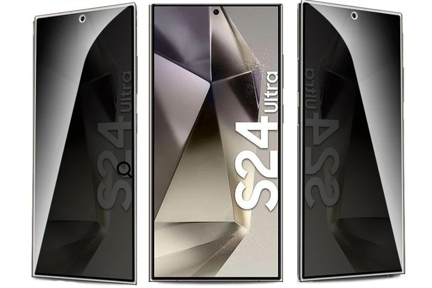 OLi Sichtschutzfolie 2X Sichtschutz Glass Full Screen Privacy für Samsung Galaxy S24 Ultra, (Spar- Set, 2-St., 60° Einblick Schutz), Kratzerfest Privat Displayschutz Panzer Glas Fingerabdruck-Entsperrung