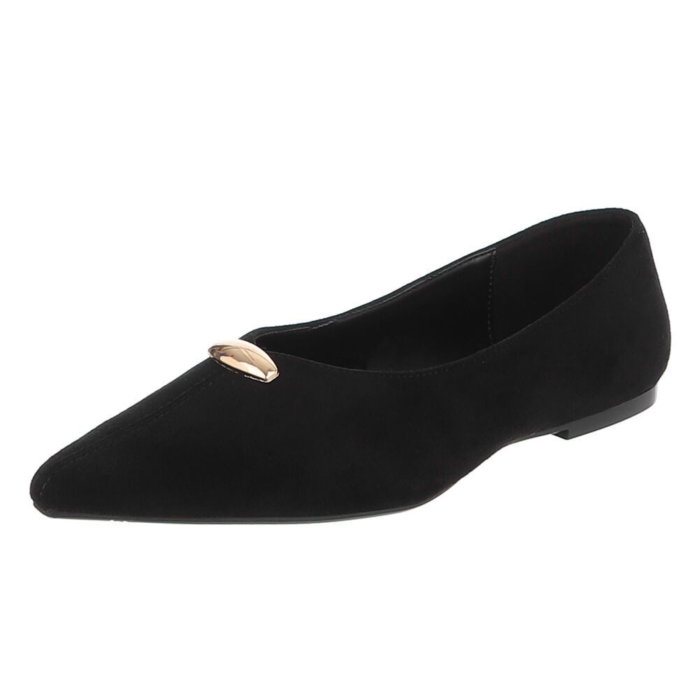 Damen Slipper spitz mit Schmuckdetail, elegant Pumps