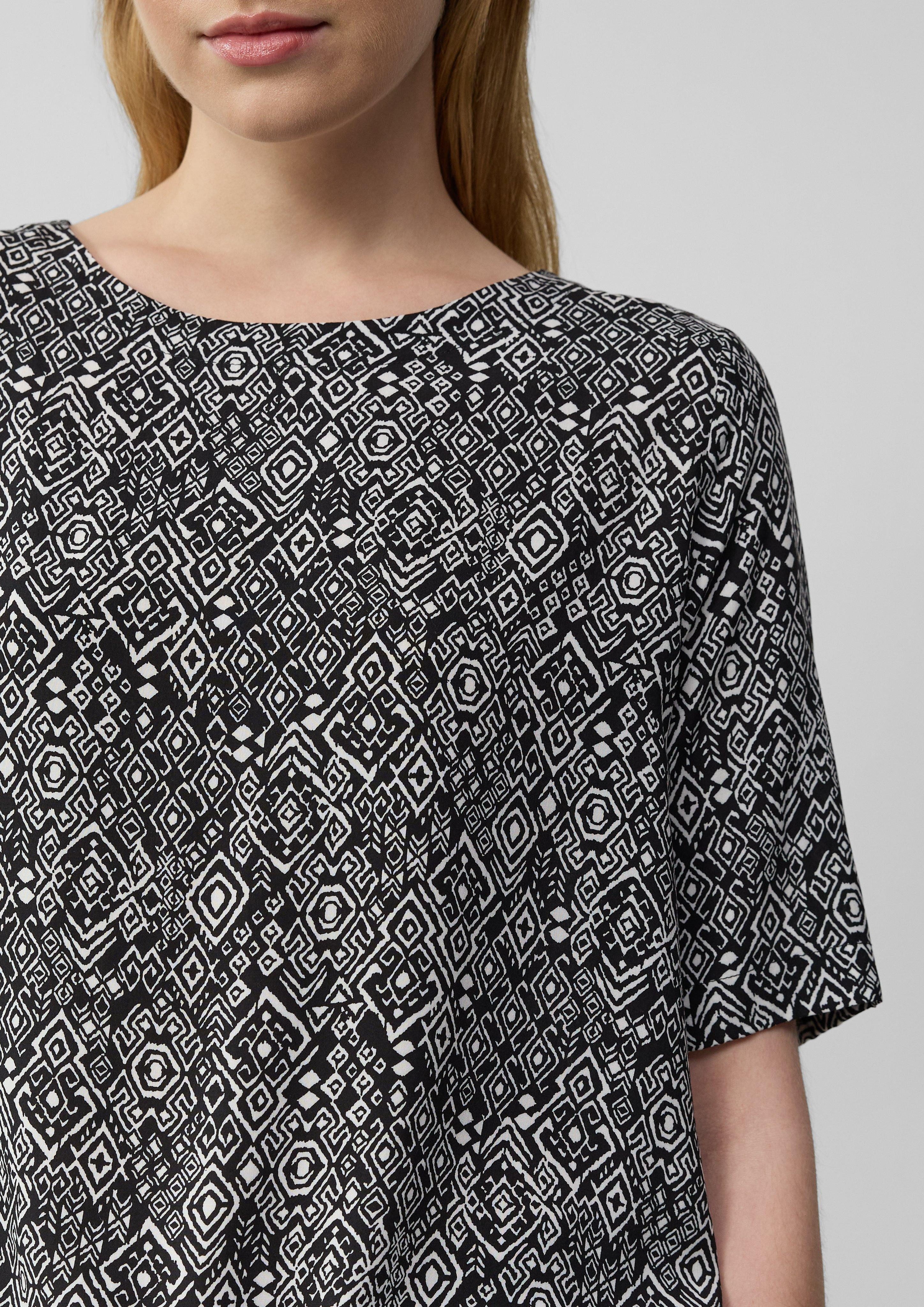 s.Oliver Kurzarmbluse Gemusterte Shirt-Bluse mit verstellbarem günstig online kaufen