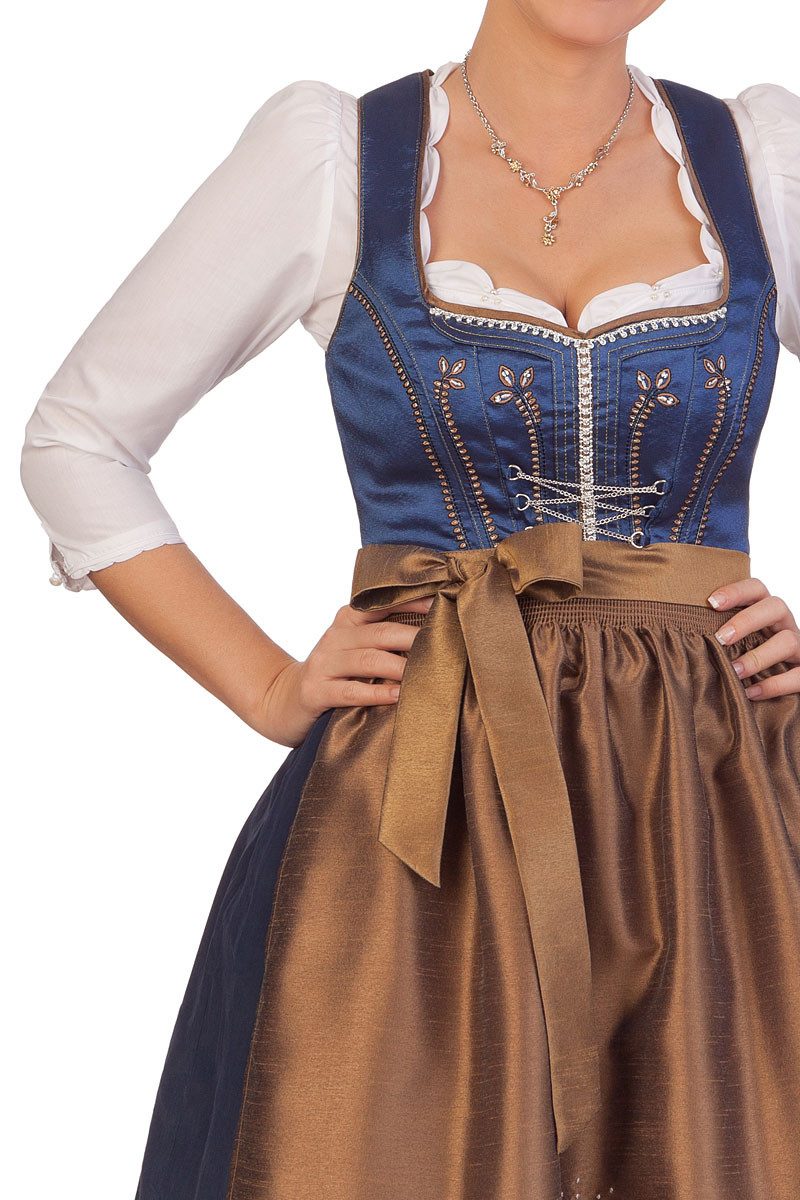Spieth & Wensky Dirndl Midi Dirndl 2tlg. - WANDA - blau