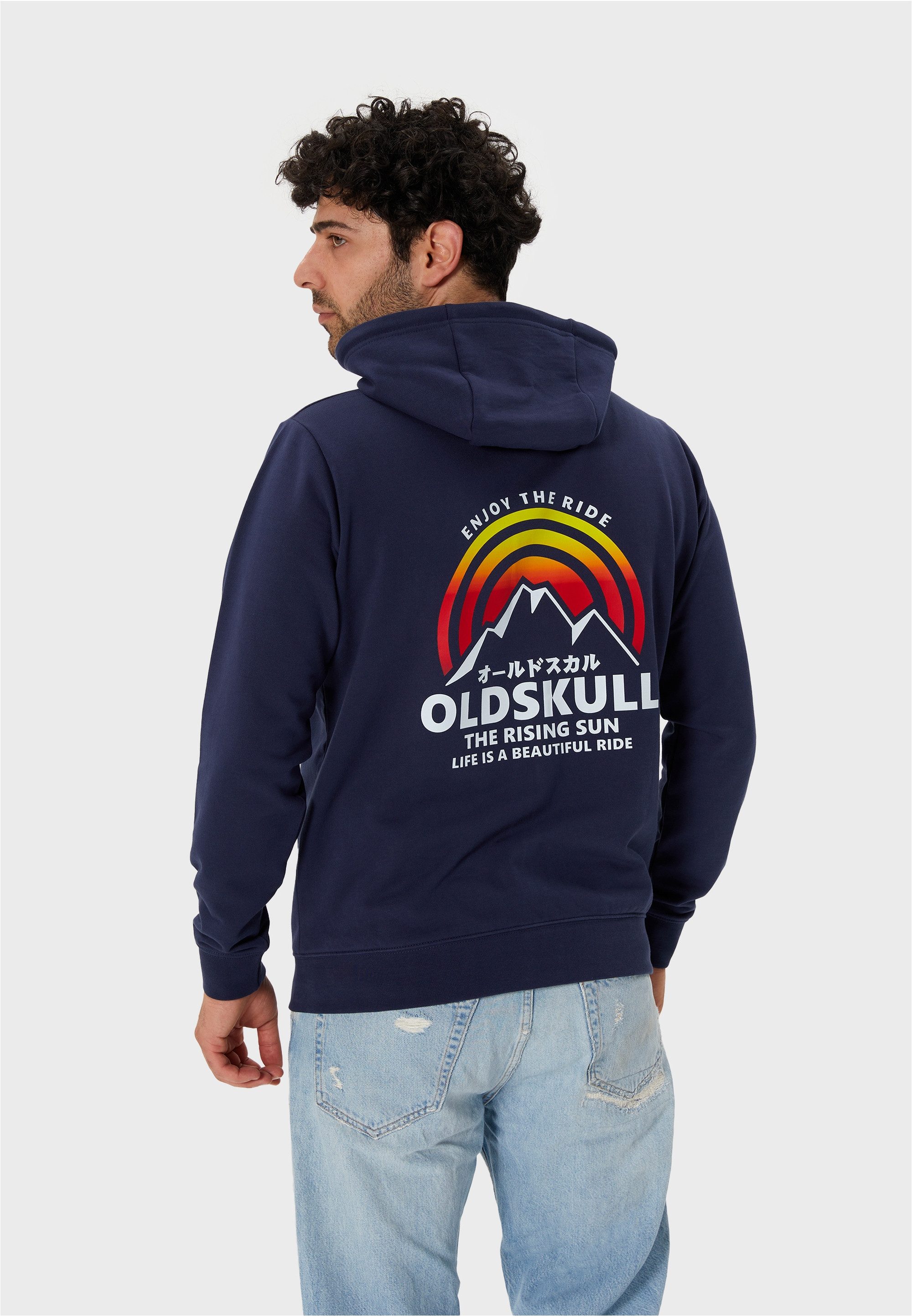 Oldskull Sweatjacke Retro Rising Sun (1-tlg) mit coolem Print