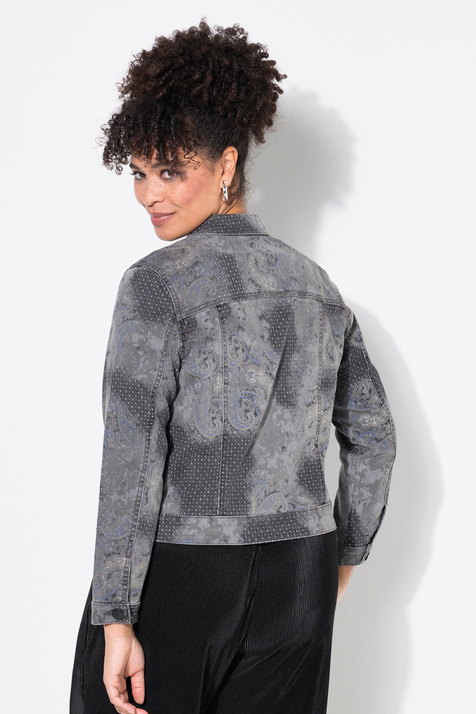 MIAMODA Sommerjacke Jeansjacke Classic Fit Applikation
