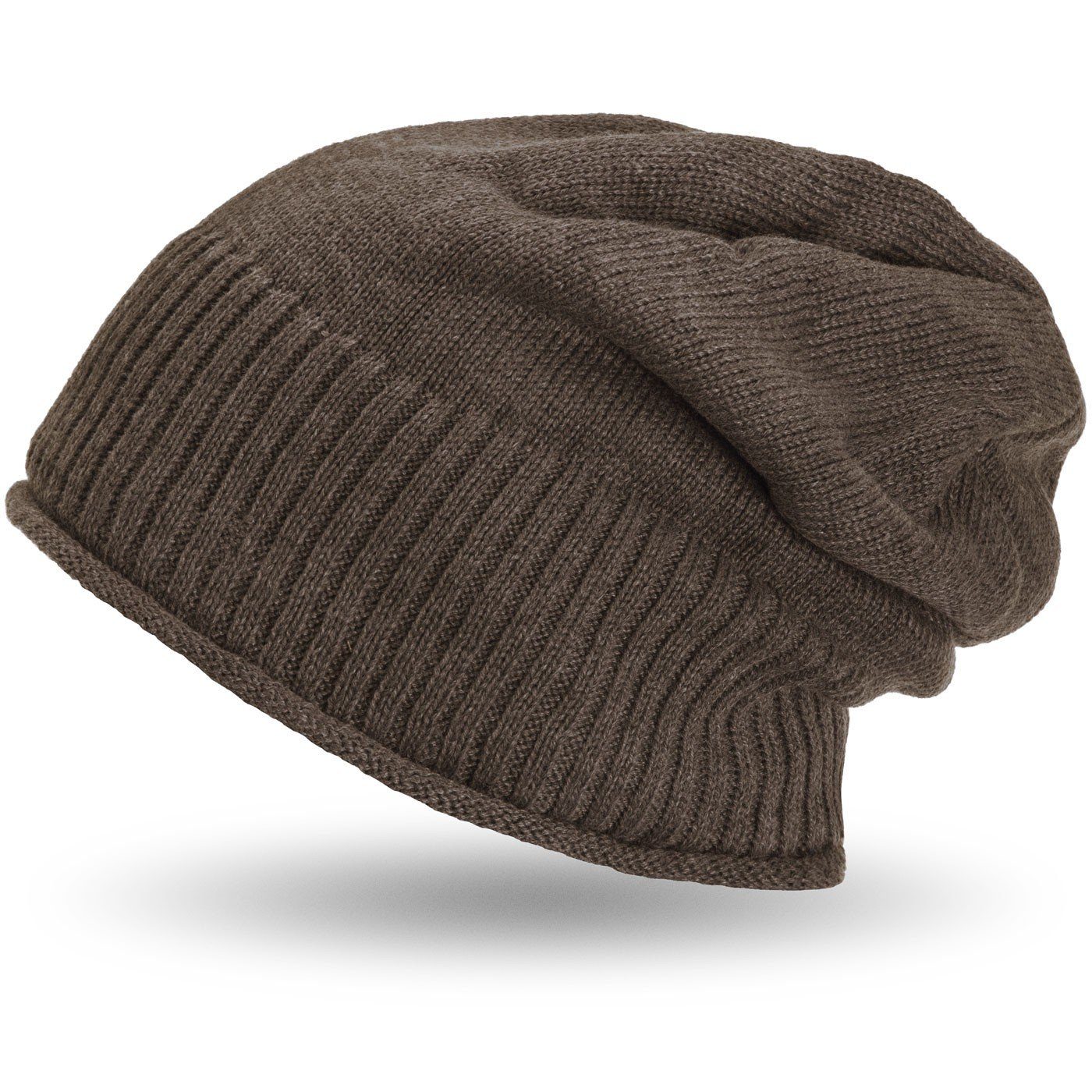 Damen Strickmütze hellbraun Gefütterte Herren Wintermütze (1-St) Mütze Haube Beanie compagno Strickmütze