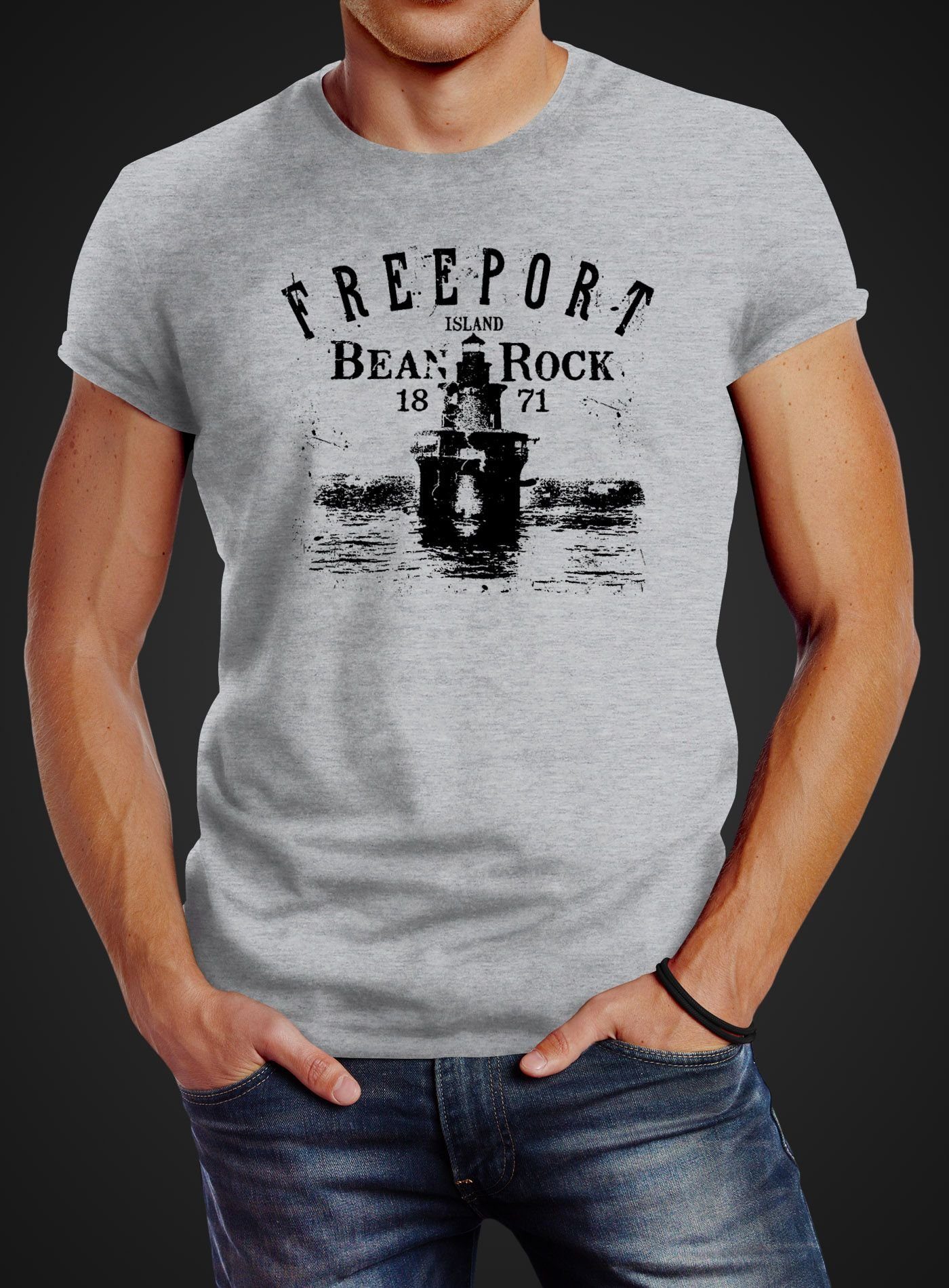 Neverless Print-Shirt Herren T-Shirt Retro Print günstig online kaufen