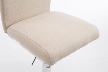 TPFLiving Barhocker Kölle (Set, 2 St., mit Rückenlehne - höhenverstellbar - Hocker für Theke & Küche), 360° drehbar - chromfarbener Stahl - Sitzfläche: Stoff Creme