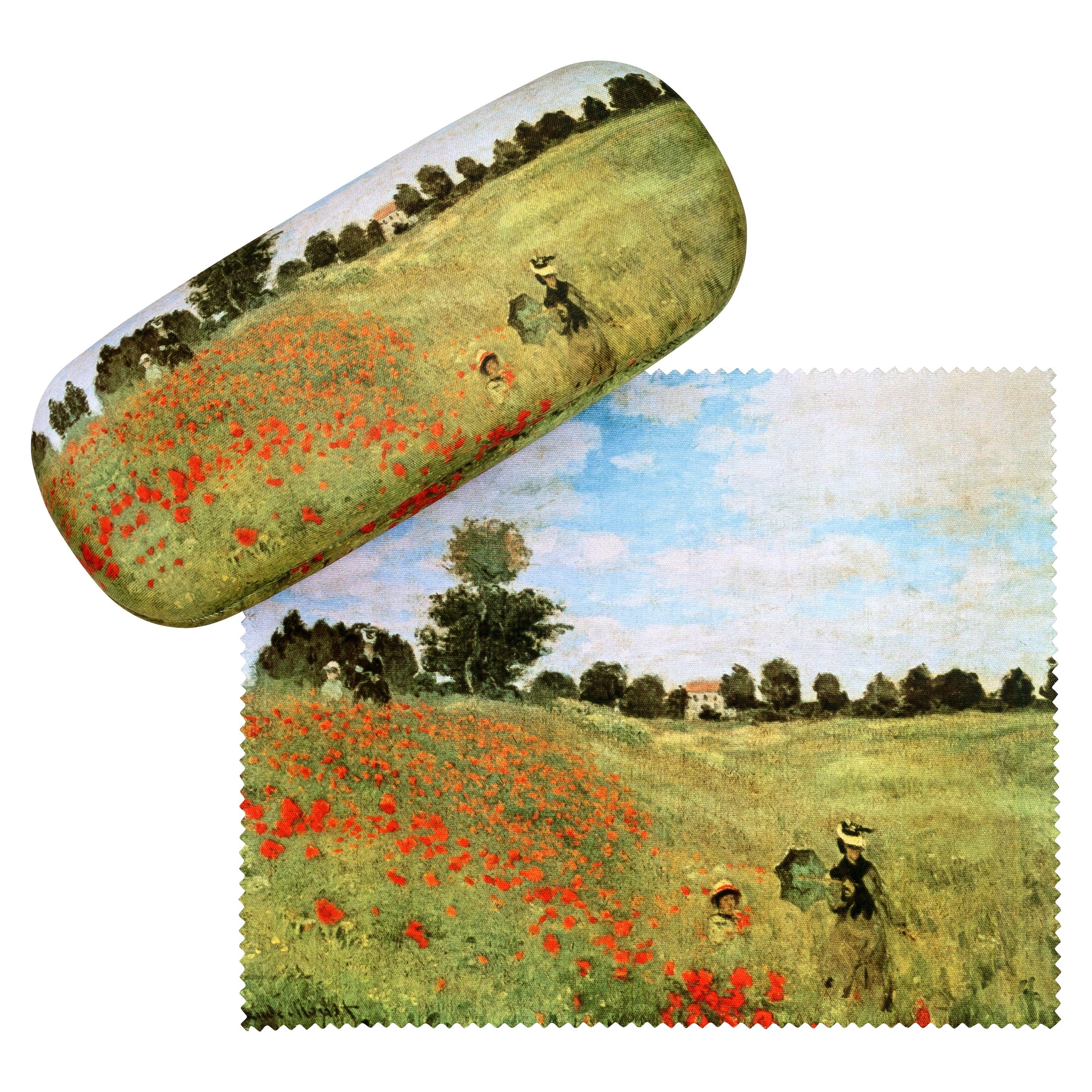 von Lilienfeld Brillenetui Claude Monet: Mohnblumenfeld Kunst Motiv Brillenbox, stabiles mit Mikrofaser bezogenes Hardcase