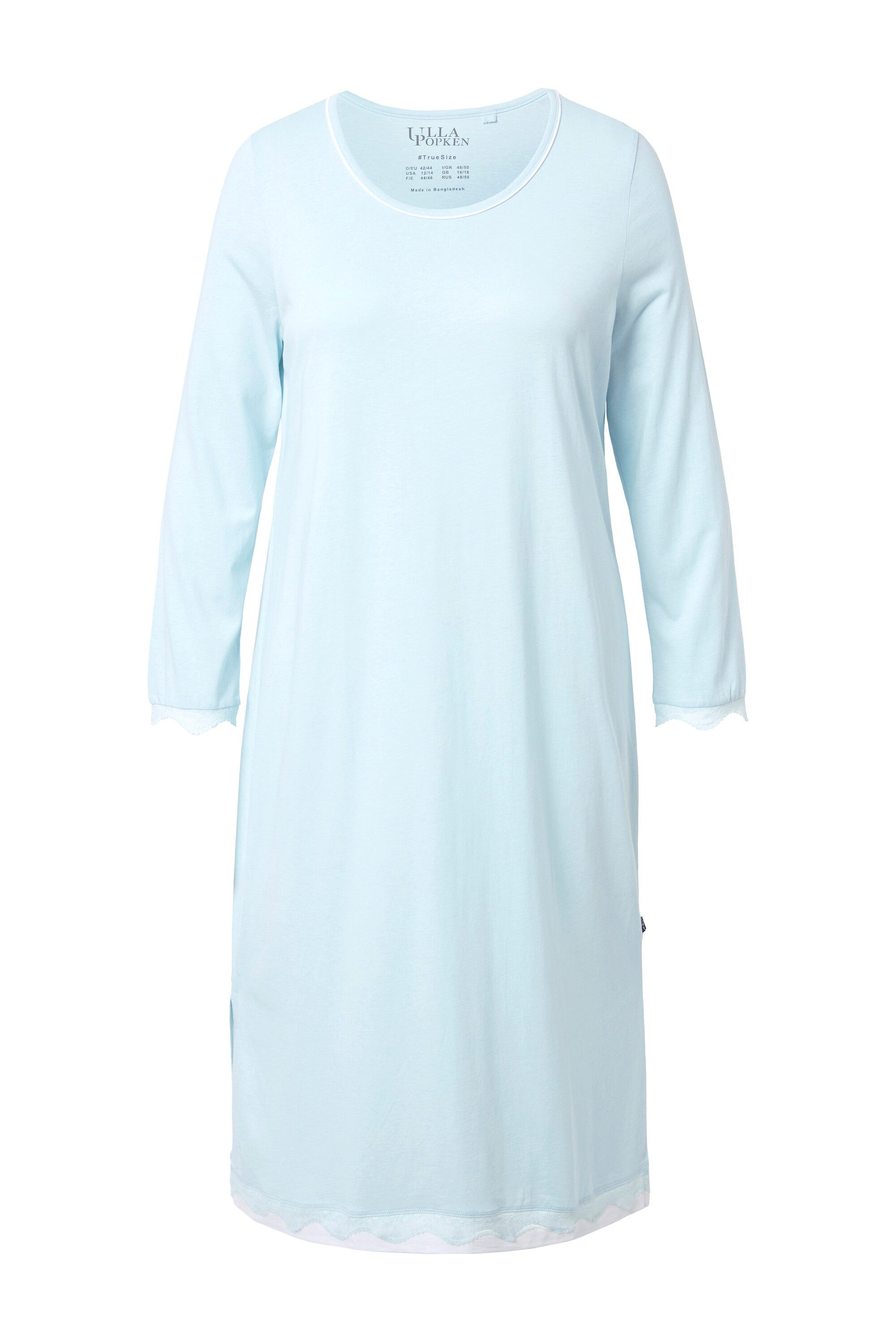Ulla Popken Nachthemd Nachthemd Spitze oversized Rundhals Langarm günstig online kaufen