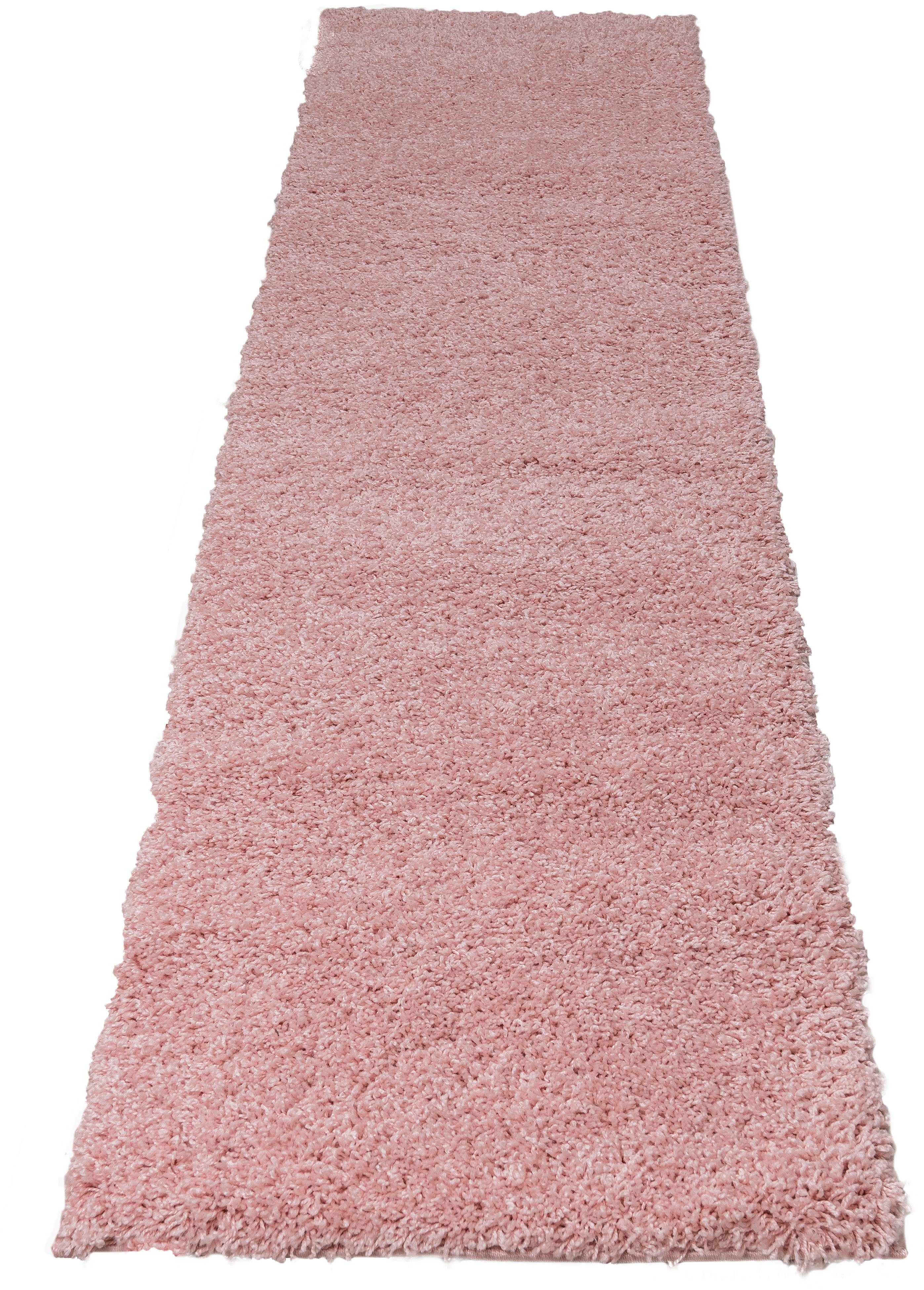 Läufer Shaggy Soft, Bruno Banani, rechteckig, Höhe: 30 mm, Läufer, Brücke, gewebt, Uni-Farben, besonders weich rosa