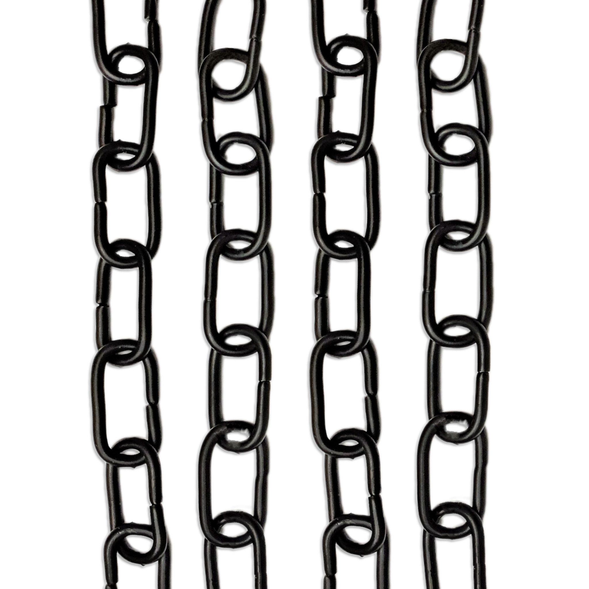 DEKAZIA Stahlkette zum Basteln, Heimwerken, Gliederketten aus Stahl, pulverbeschichtet, (4er Packung 4er Set) Pulverbeschichtung, Rostfreies Stahl, matte Optik