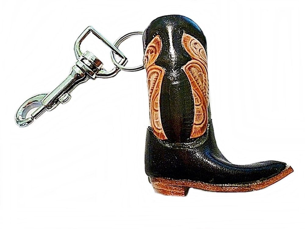 Westernlifestyle Schlüsselanhänger Schlüsselring mit Karabiner Cowboystiefel echt Leder Handarbeit