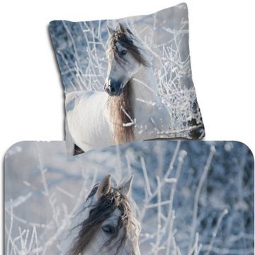 Kinderbettwäsche Schneepferd Trendy Bedding, ESPiCO, Flanell, 2 teilig, Tiermotiv, Stute, Schnee, Winter