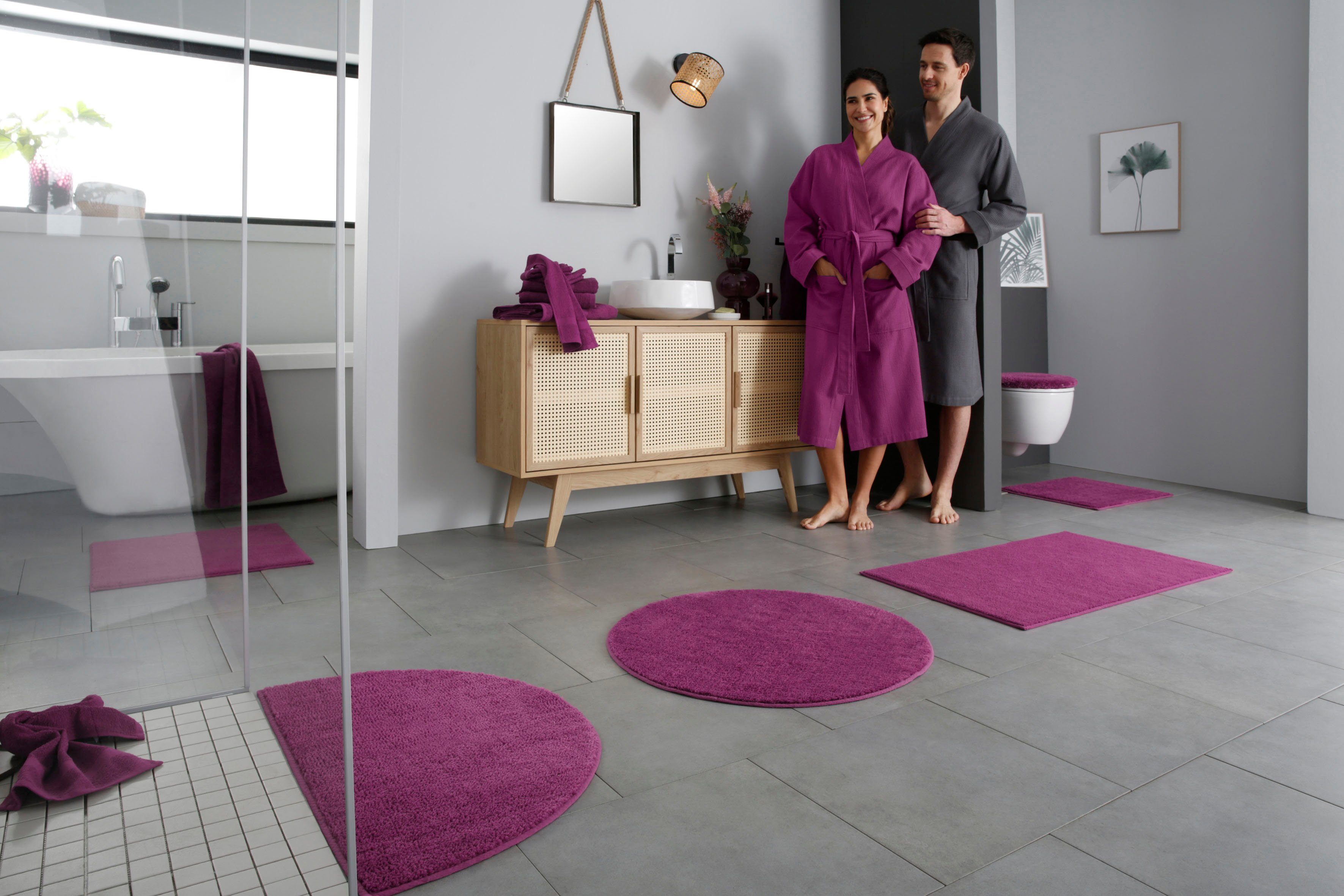 OTTO home Badematte Vanessa, Badvorleger, Badezimmer Teppich, Höhe 10 mm, r günstig online kaufen