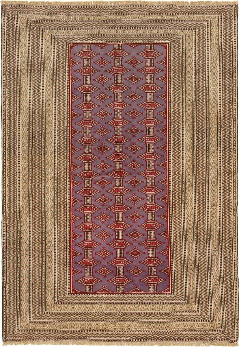 Orientteppich Turkaman 133x189 Handgeknüpfter Orientteppich / Perserteppich, Nain Trading, rechteckig, Höhe: 6 mm
