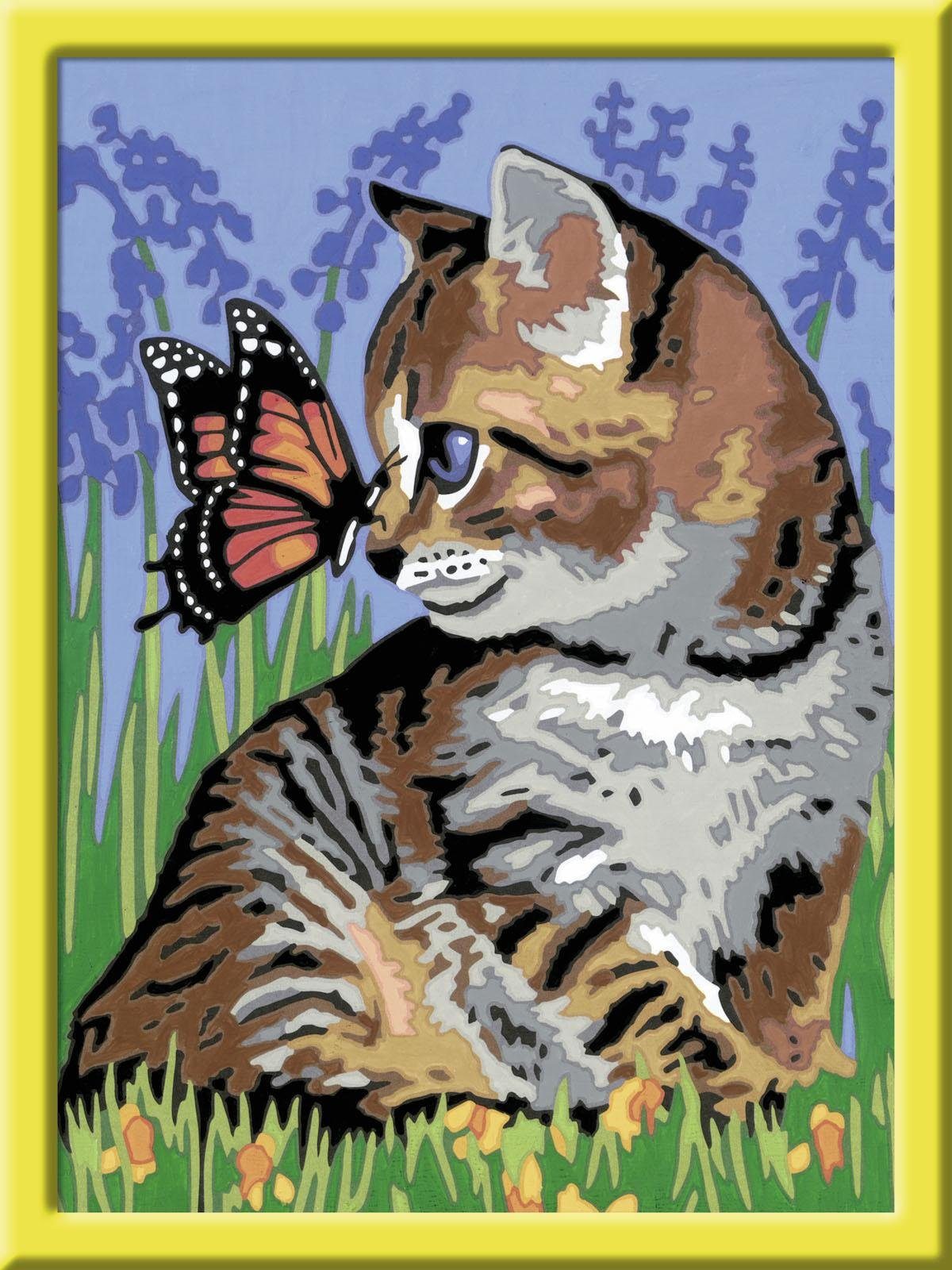 Ravensburger Malen nach Zahlen Katze mit Schmetterling, Made in Europe