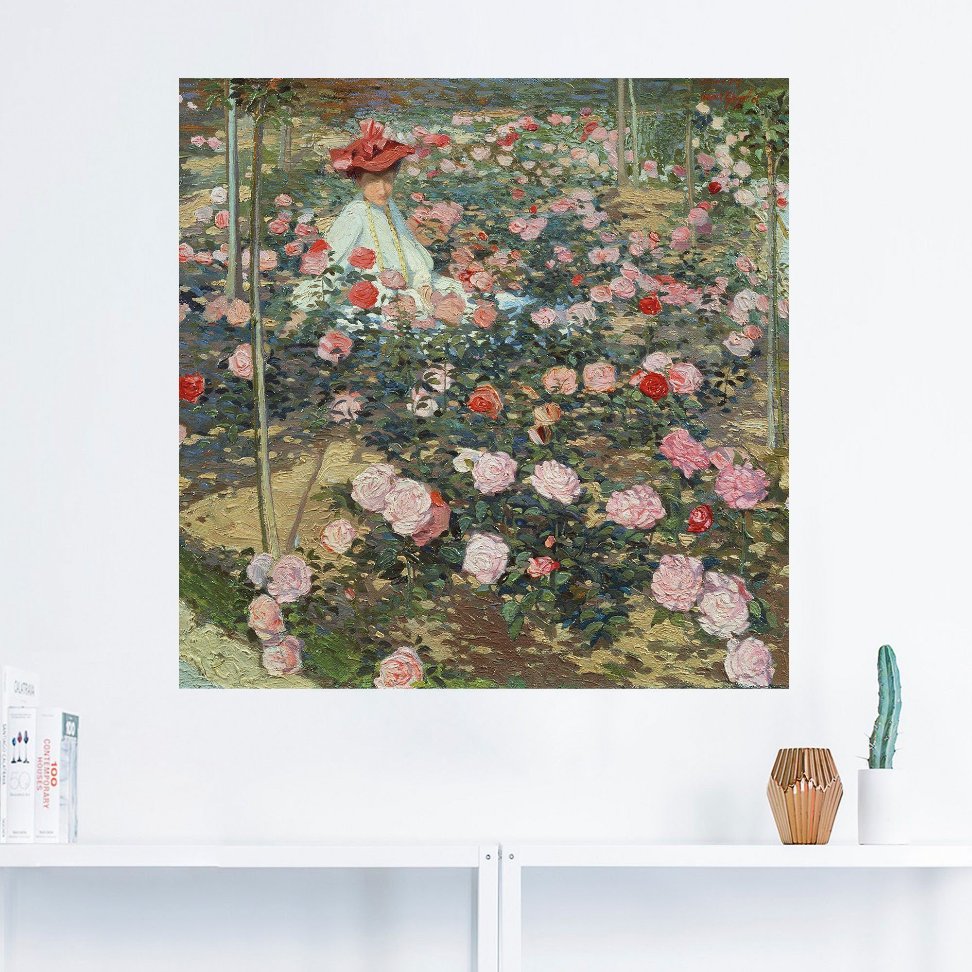 Artland Wandbild Mrs Ojetti im Rosen Garten, Gartenbilder (1 St), als  Alubild, Leinwandbild, Wandaufkleber oder Poster in versch. Größen