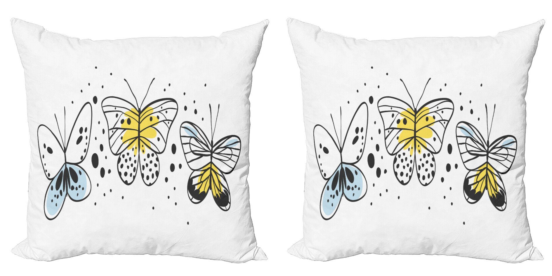 Kissenbezüge Doppelseitiger Modern Abakuhaus Digitaldruck, Schmetterling Insekten (2 Accent Winged Stück),