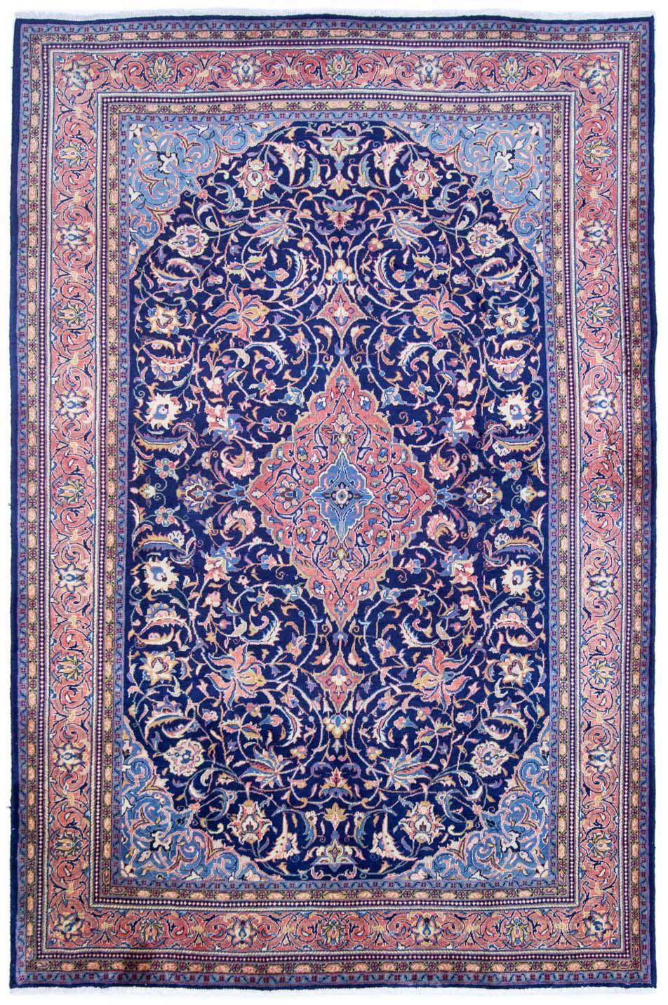 Wollteppich Sarough Medaillon Blu 282 x 195 cm, morgenland, rechteckig, Höhe: 10 mm, Unikat mit Zertifikat