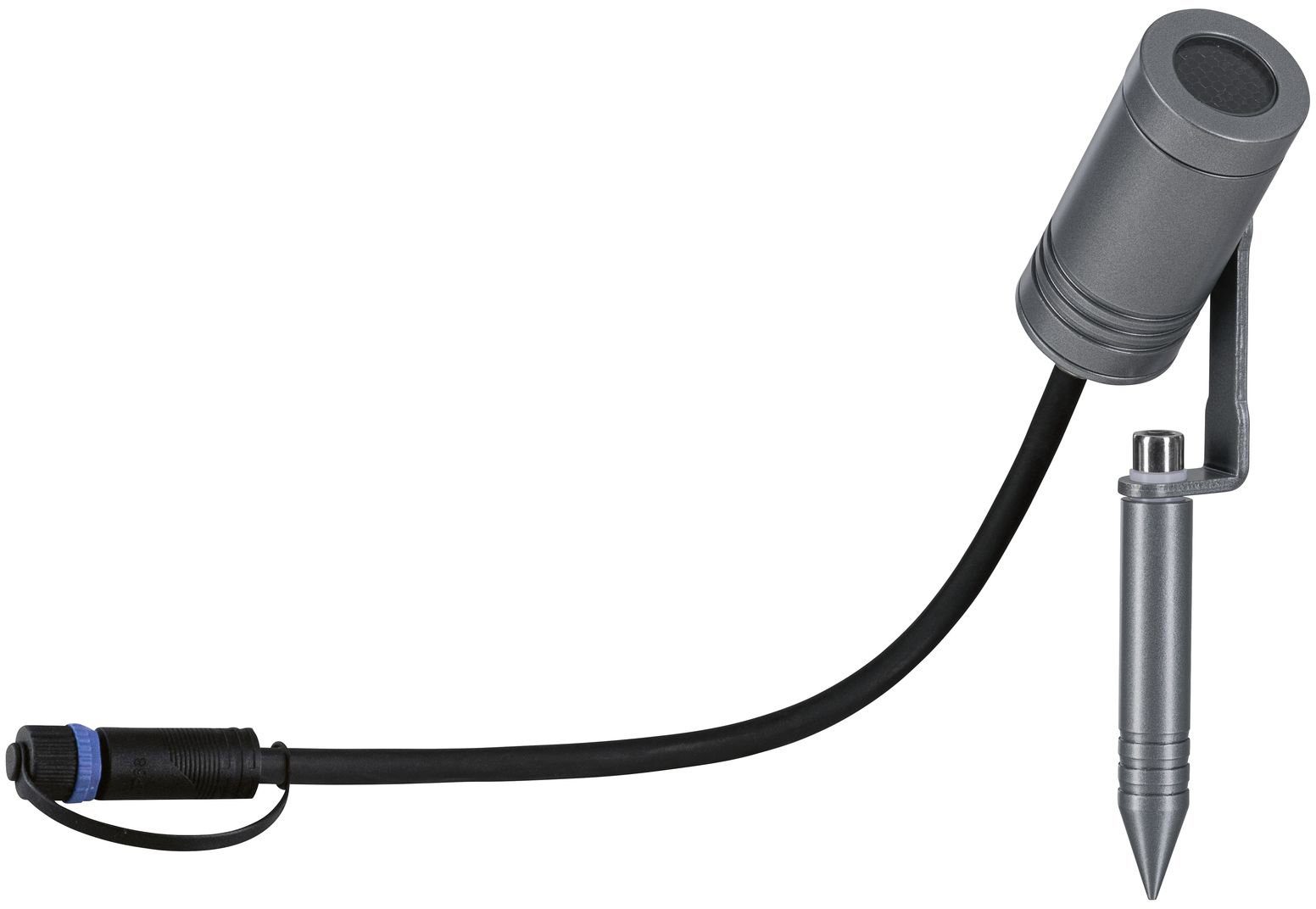 Paulmann LED Gartenstrahler Outdoor Plug & Shine Spot, LED fest integriert,  Warmweiß, 7W IP65 230V 3000K Alu Grey