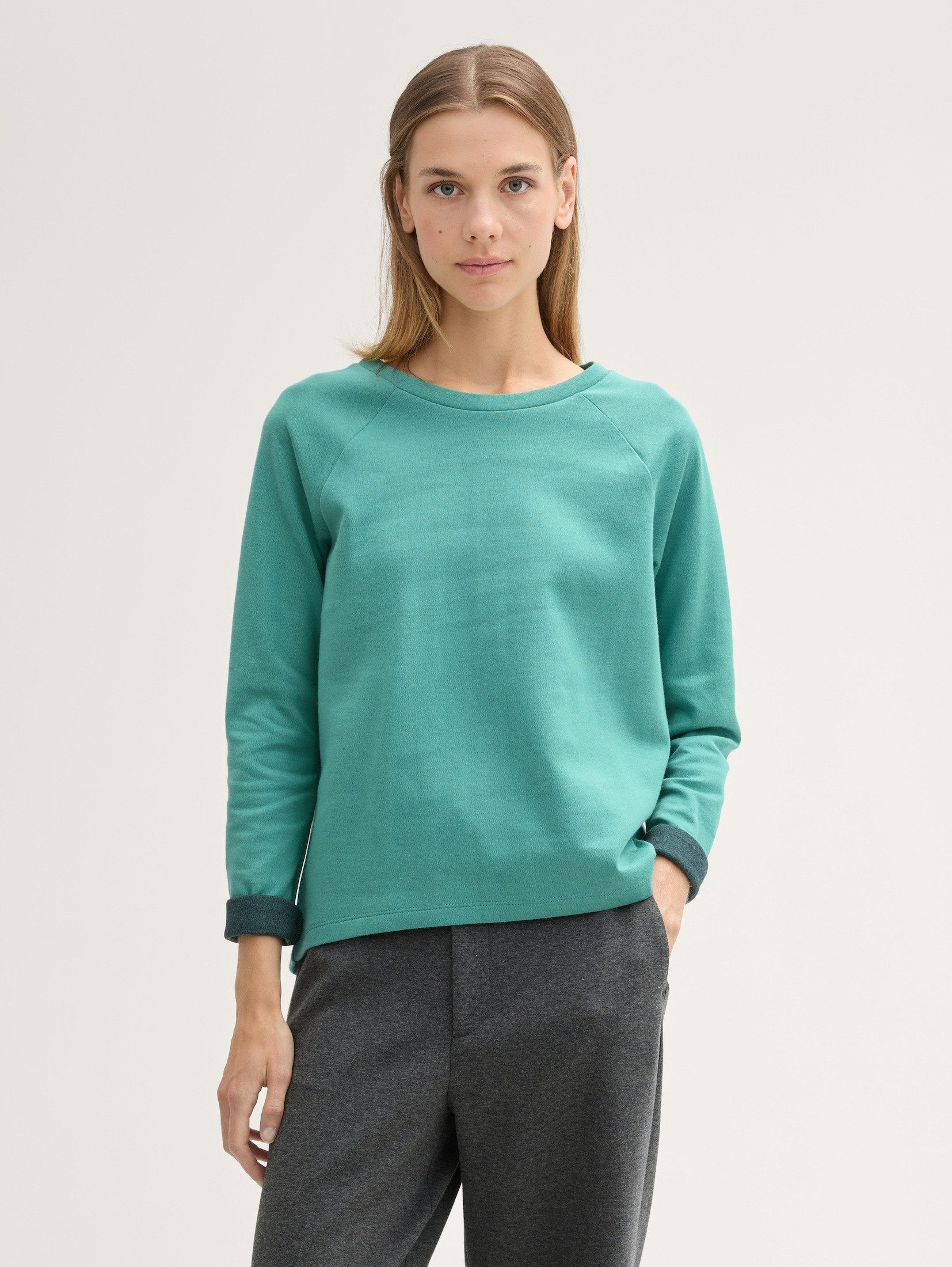 Langarmshirt Langarmshirt mit Deko-Knopfleiste