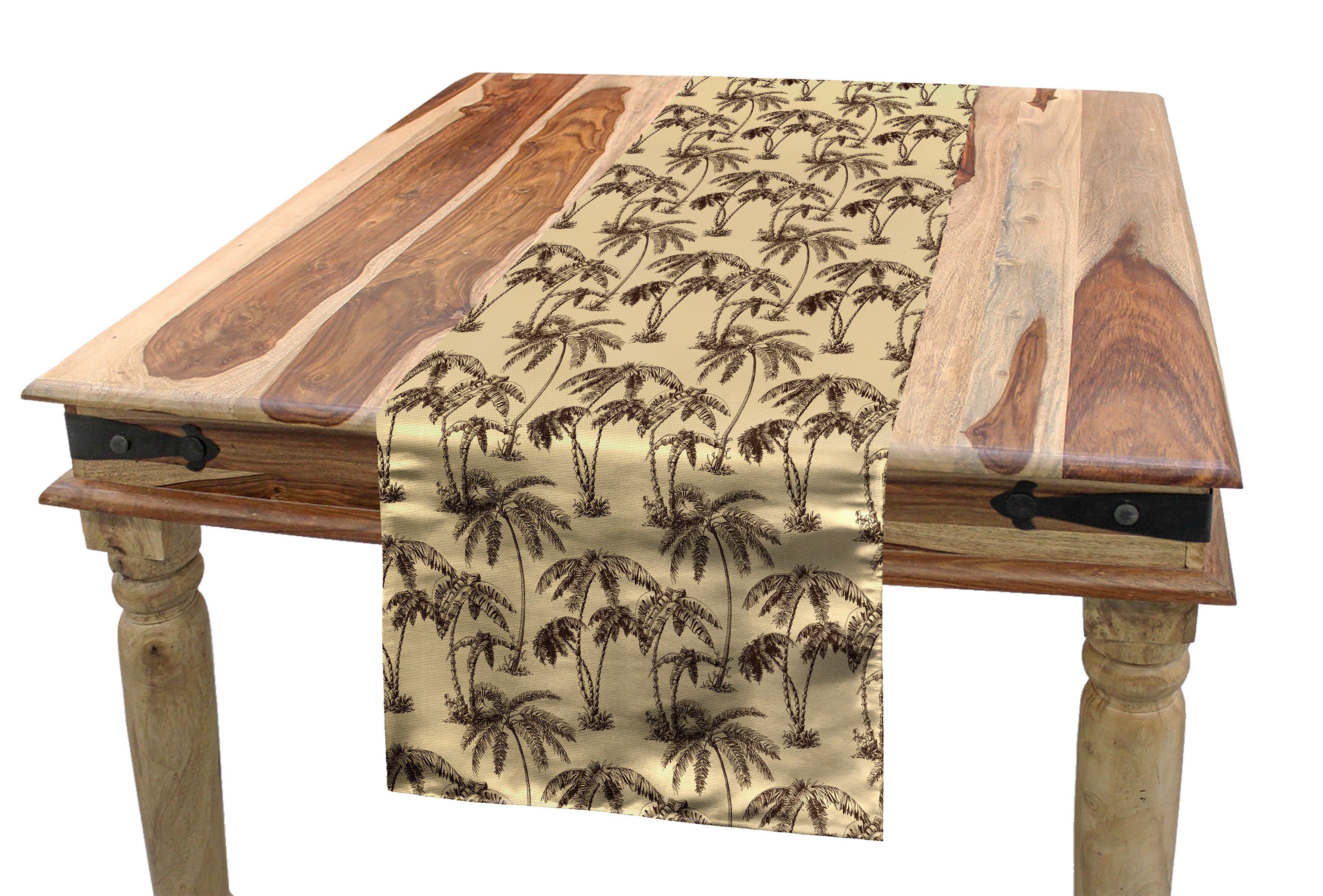 Abakuhaus Tischläufer Esszimmer Küche Rechteckiger Dekorativer Tischläufer, Baum Tropische Palmen Hawaii