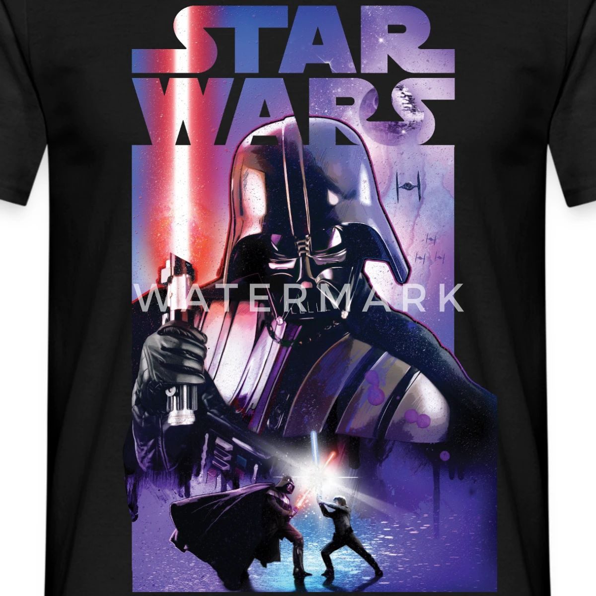 T-Shirt Star Wars Darth Vader Mit Rotem Lichtschwert Männer T-Shirt
