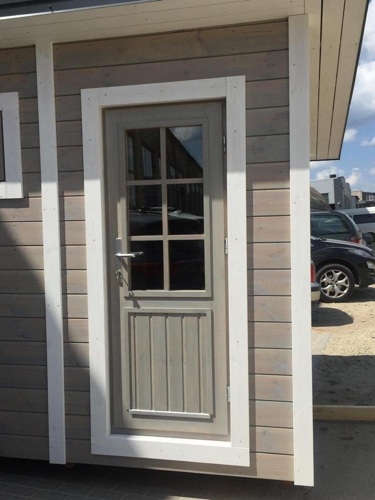 JVmoebel Saunahaus Sauna Holzsauna Fasssauna Außensauna BxTxH: 340 x 230 x 258 cm, BxTxH: 340 x 230 x 258 cm, (1-St., Trockensauna) Made in Europa