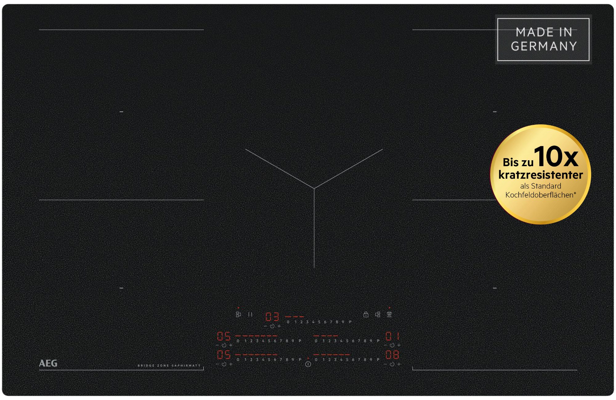 AEG Induktions-Kochfeld Serie 6000 TK85IM0FSZ, SaphirMatt- 4x kratzresistentere Oberfläche, Booster, Made in Germany