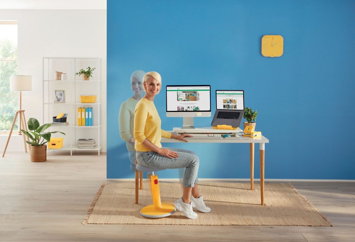 LEITZ Bürostuhl Sitz- und Stehhocker Aktiv Ergo Cosy höhenverstellbar gelb
