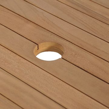 vidaXL Waschtisch Waschtisch Massivholz Teak mit Waschbecken aus Flussstein (1-St)