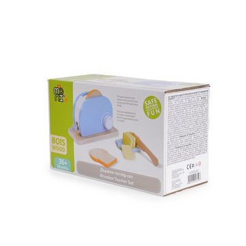 Moni Kinder-Toaster Spielzeug Toaster 4341 Set, Holz, Drehknopf, Butter, Messer, Toastscheiben