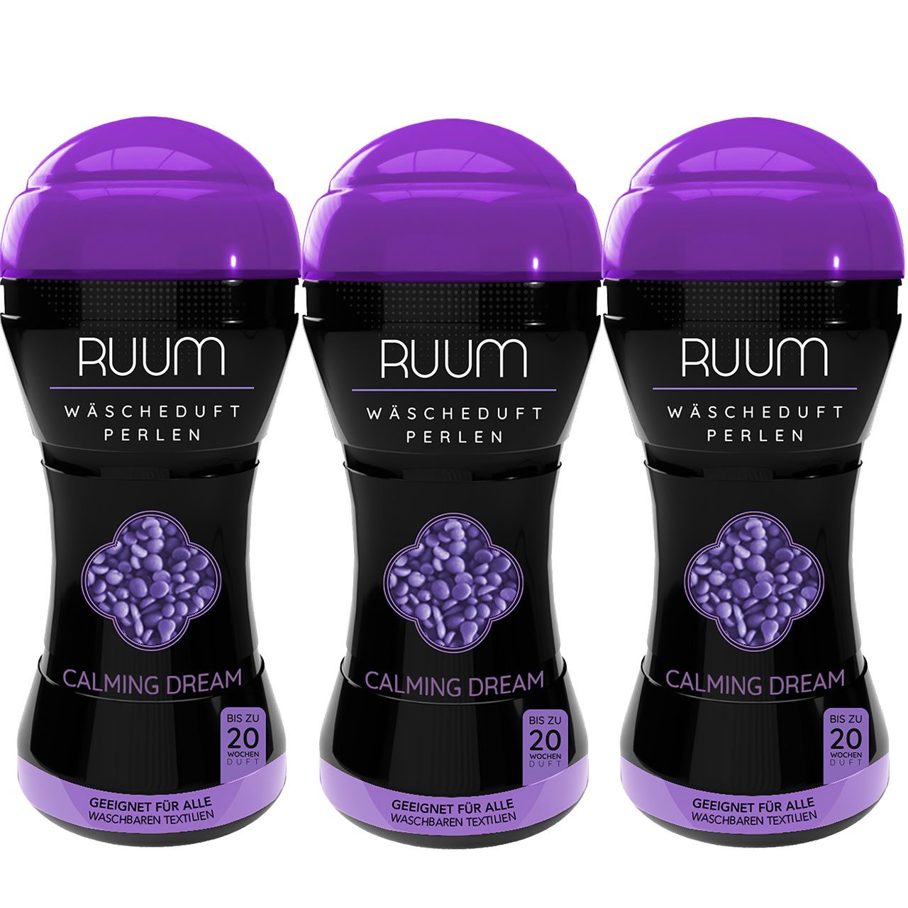 RUUM Wäscheparfüm Textilien-Parfüm Perlen Für Die Waschmaschine 210g (Spar-Set, 3-St), Für Langanhaltende Frische