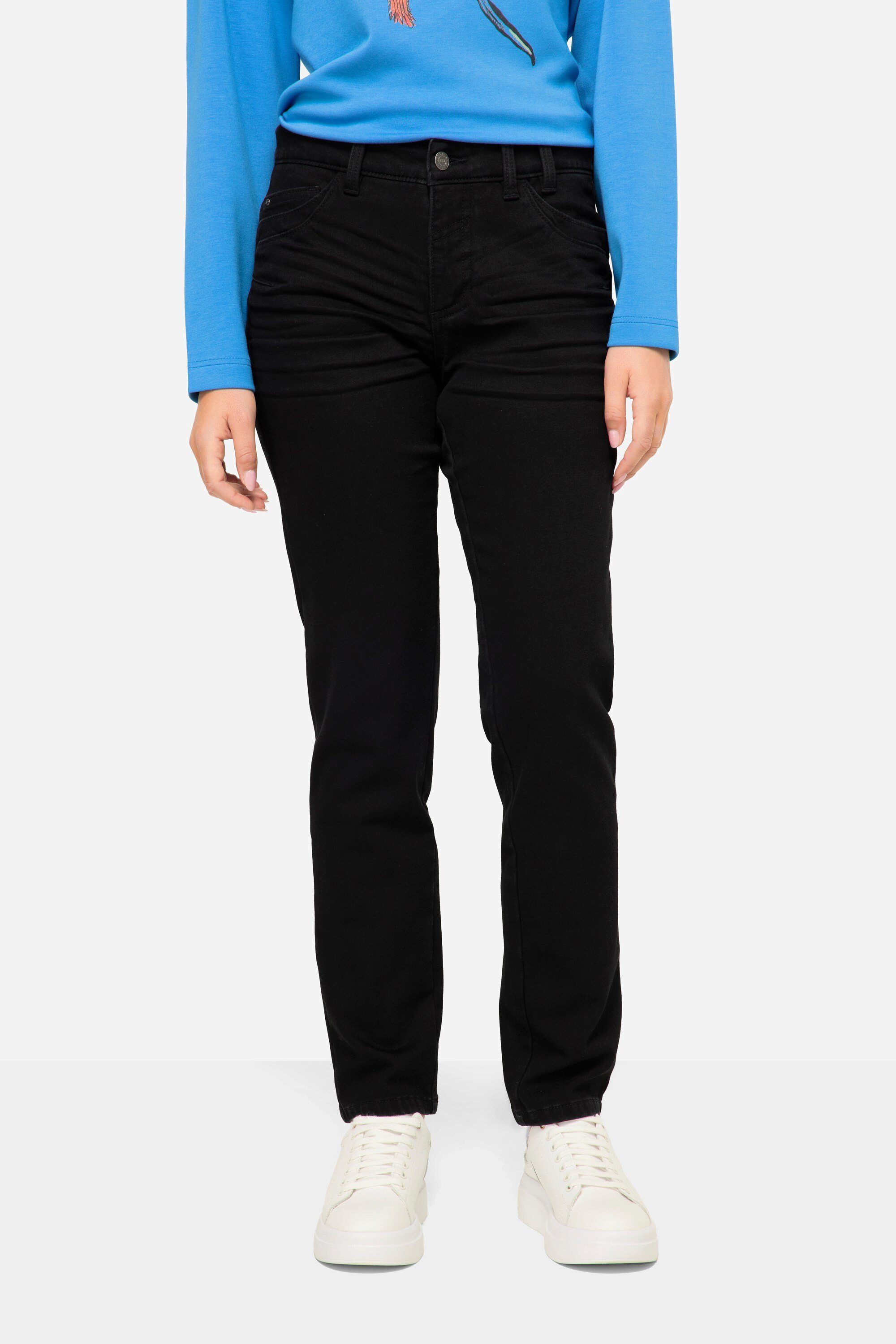 Laurasøn 5-Pocket-Jeans Winter-Jeans Straight Fit 5-Pocket schwarz