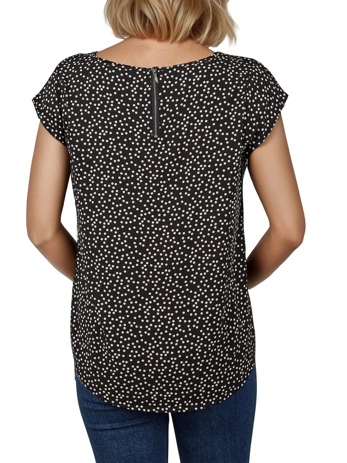 DENIMFY T-Shirt Damen Sommer Top DFAda 2er Pack Regular Fit (Vorteilspack, 2-tlg) Basic Kurzarm Tee Shirt mit Reißverschluss