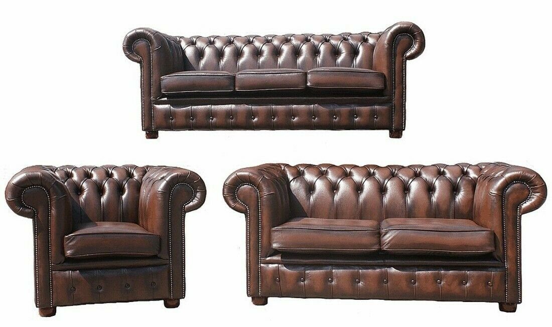 JVmoebel Sofa Chesterfield Couch Polster Sofas Made in Klassischer Leder Sofagarnitur, Europe