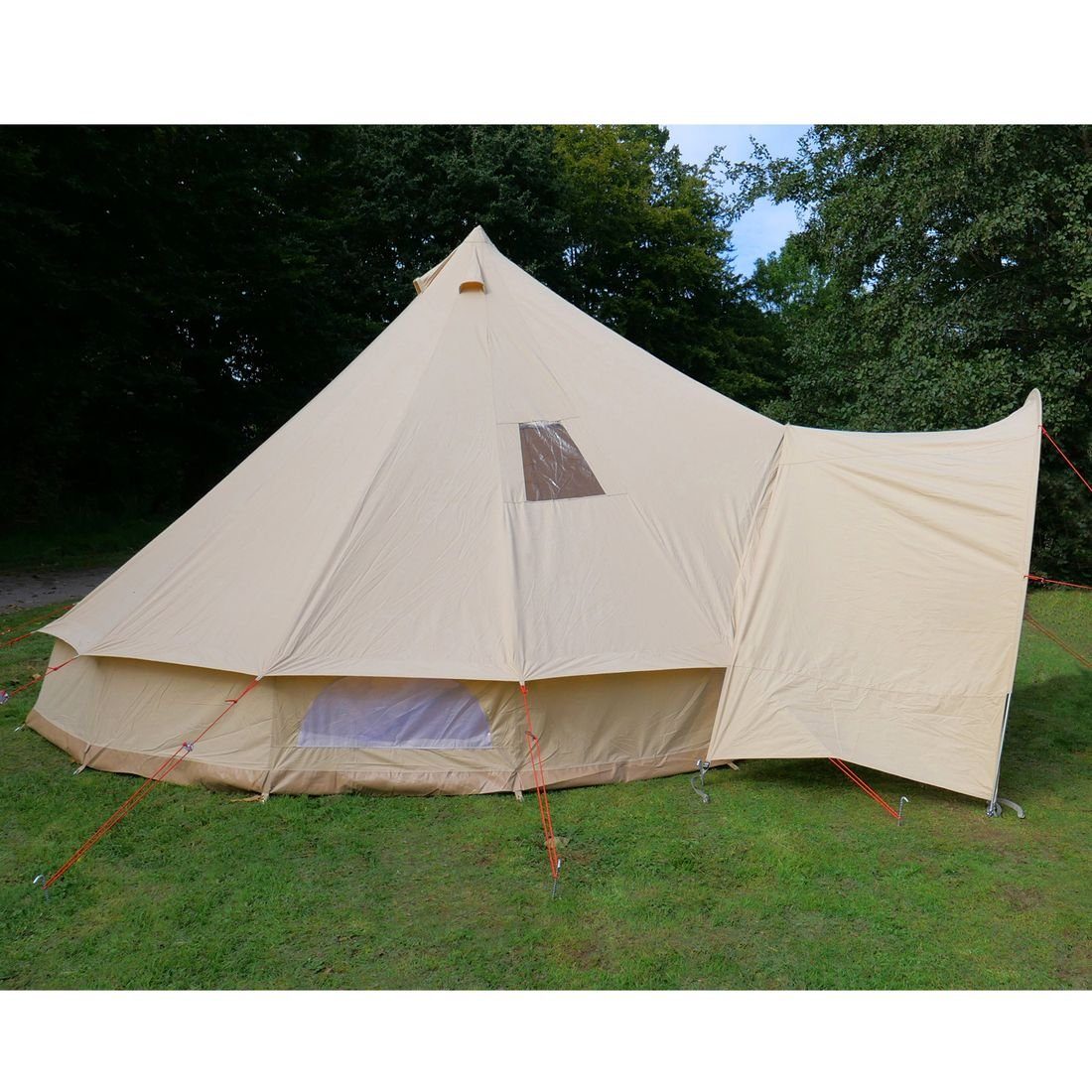 Camping Tipi mit Desert Baumwolle yourGEAR Vordach, 8 Personen: Pro 8 Tipi-Zelt UV50+ yourGEAR Zelt